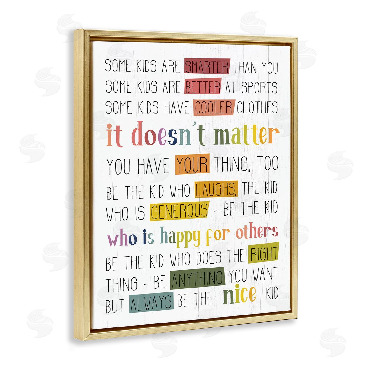 Stupell Studio Be the Nice Kid Sentiments Rainbow Text Pop