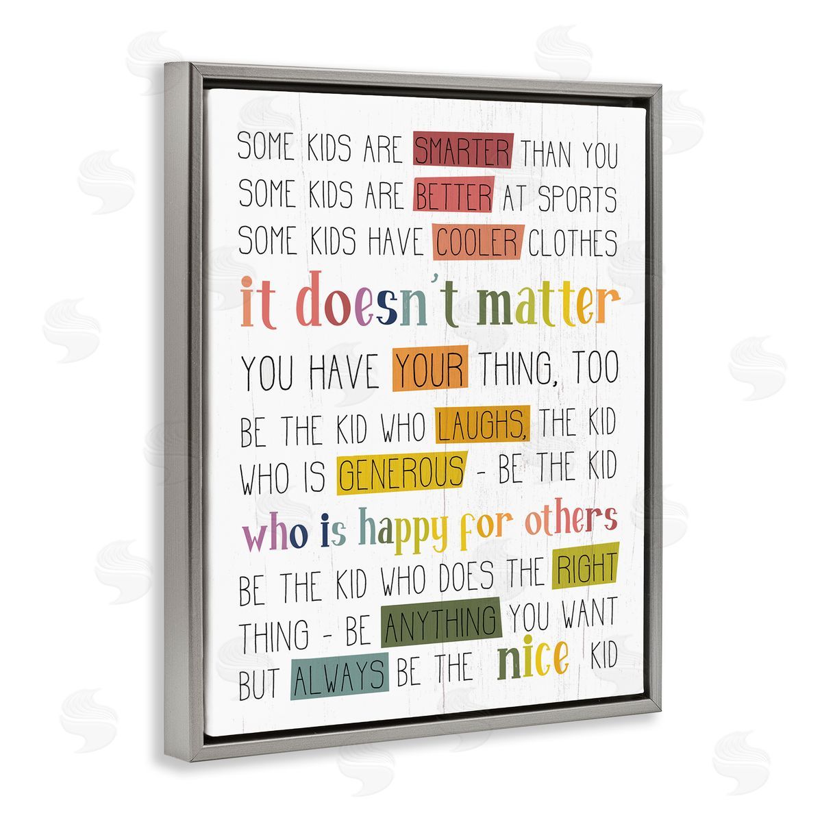 Stupell Studio Be the Nice Kid Sentiments Rainbow Text Pop