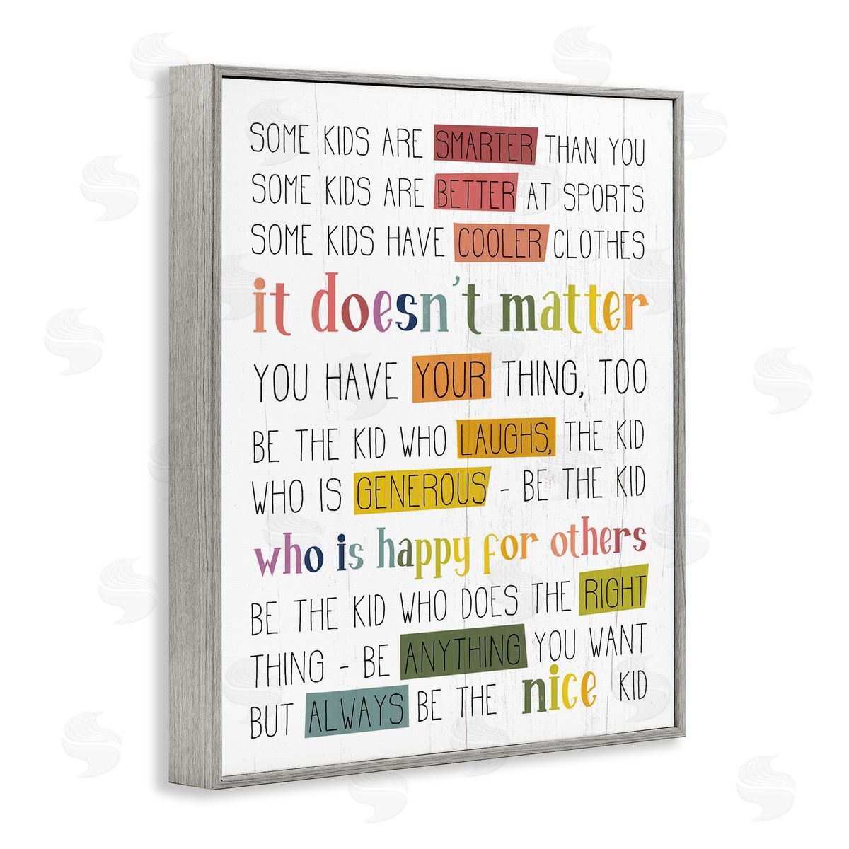 Stupell Studio Be the Nice Kid Sentiments Rainbow Text Pop