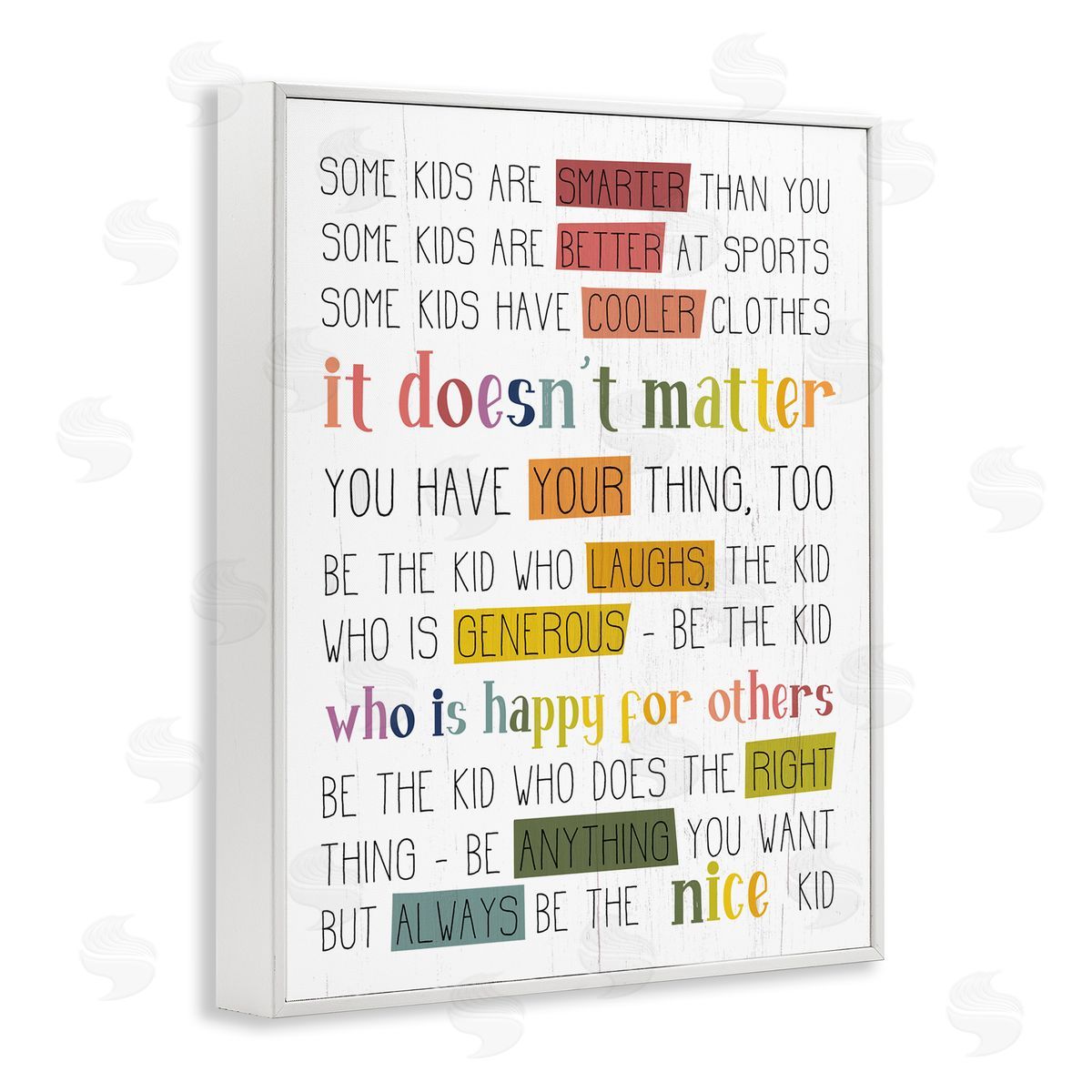Stupell Studio Be the Nice Kid Sentiments Rainbow Text Pop
