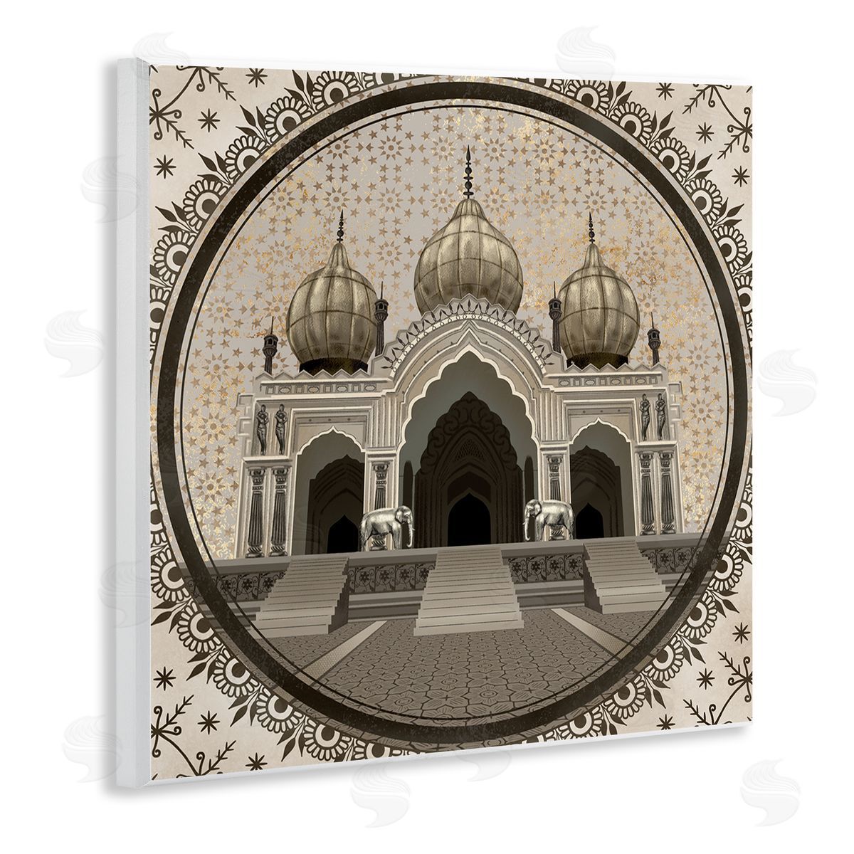 Ziwei Li Classic Islamic Architecture Geometric Arabesque Pattern Wooden Wall Plaque Art Print