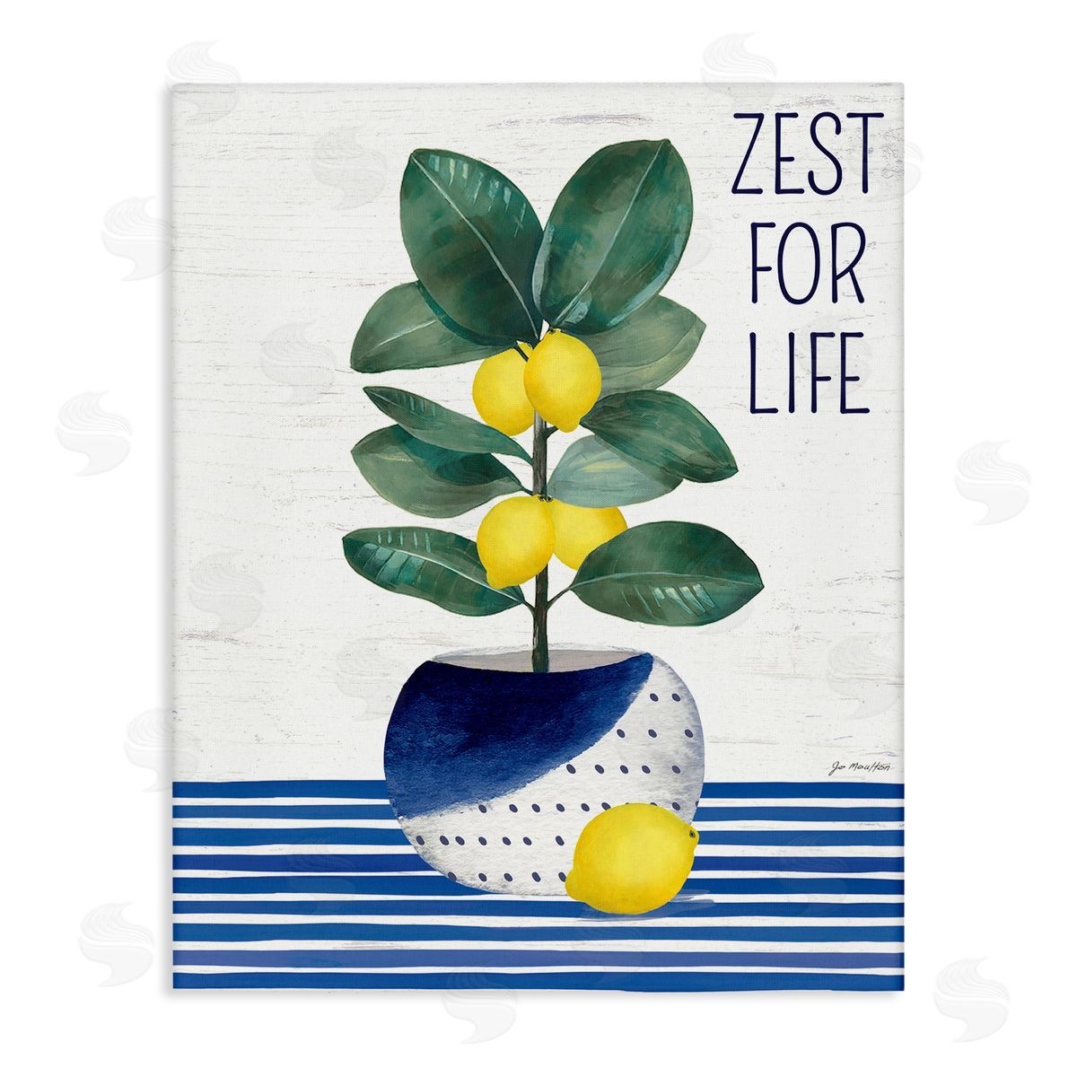 Jennifer Pugh Zest For Life Lemon Plant Blue Stripes