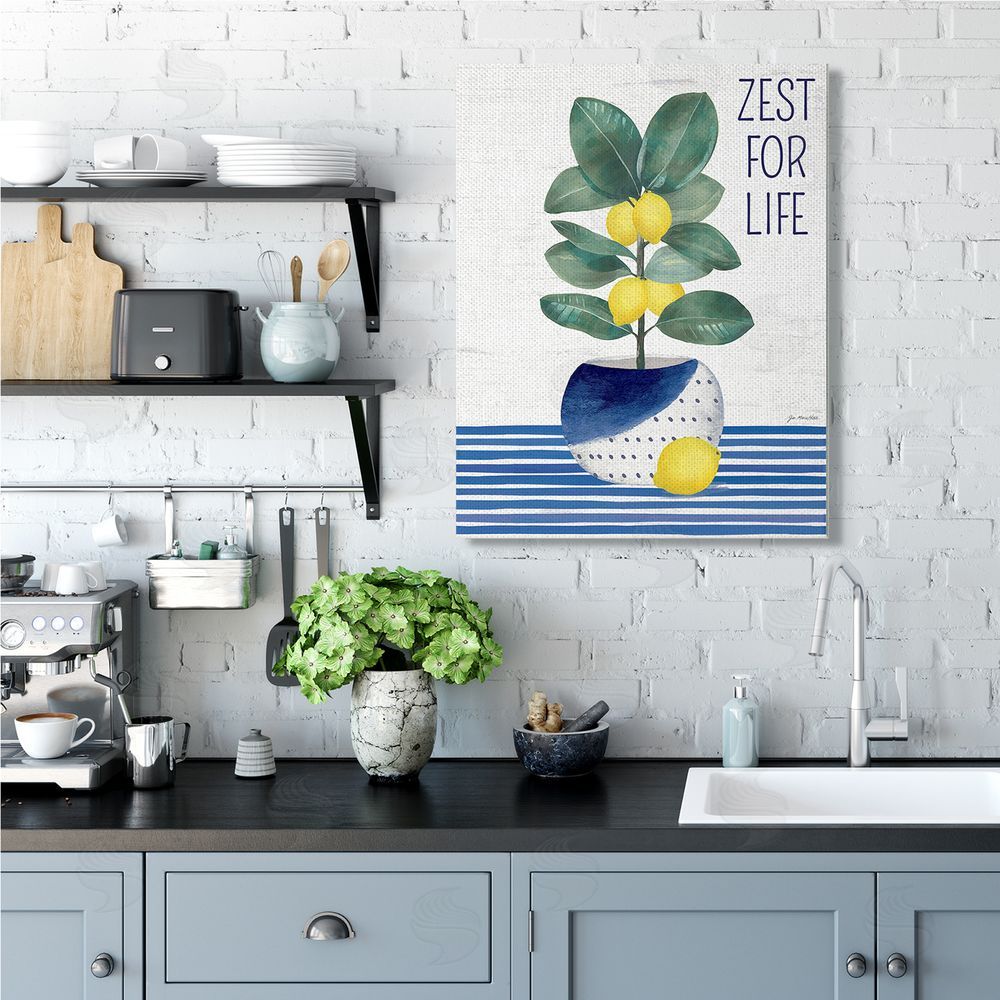 Jennifer Pugh Zest For Life Lemon Plant Blue Stripes