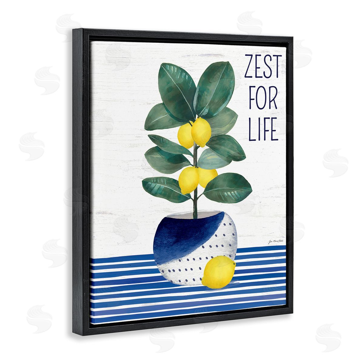Jennifer Pugh Zest For Life Lemon Plant Blue Stripes