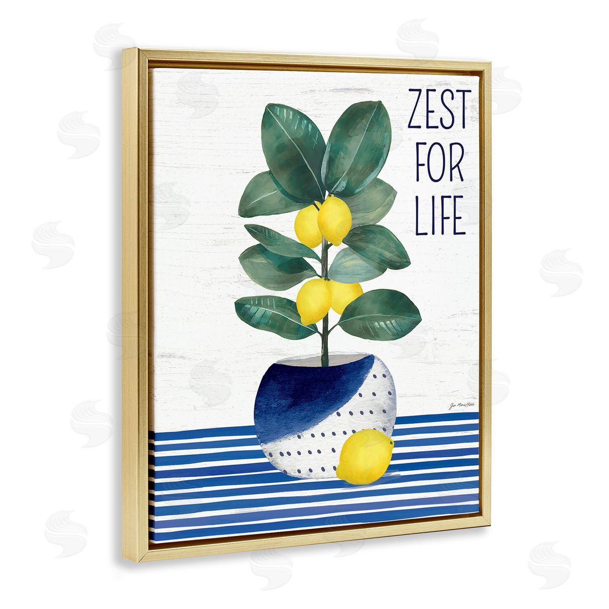 Jennifer Pugh Zest For Life Lemon Plant Blue Stripes