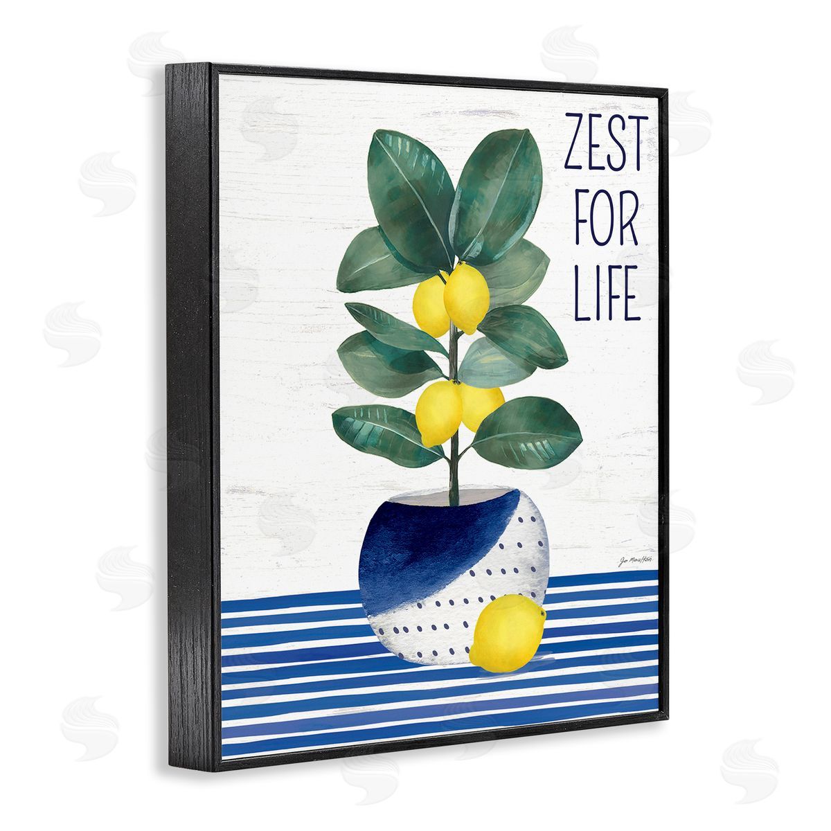 Jennifer Pugh Zest For Life Lemon Plant Blue Stripes