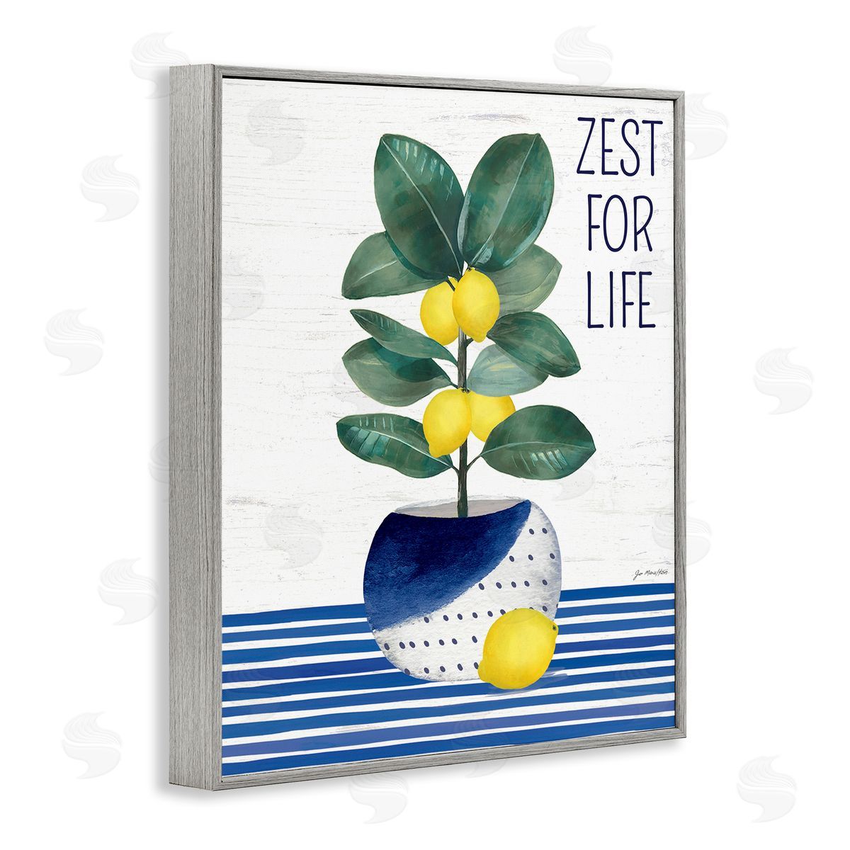 Jennifer Pugh Zest For Life Lemon Plant Blue Stripes