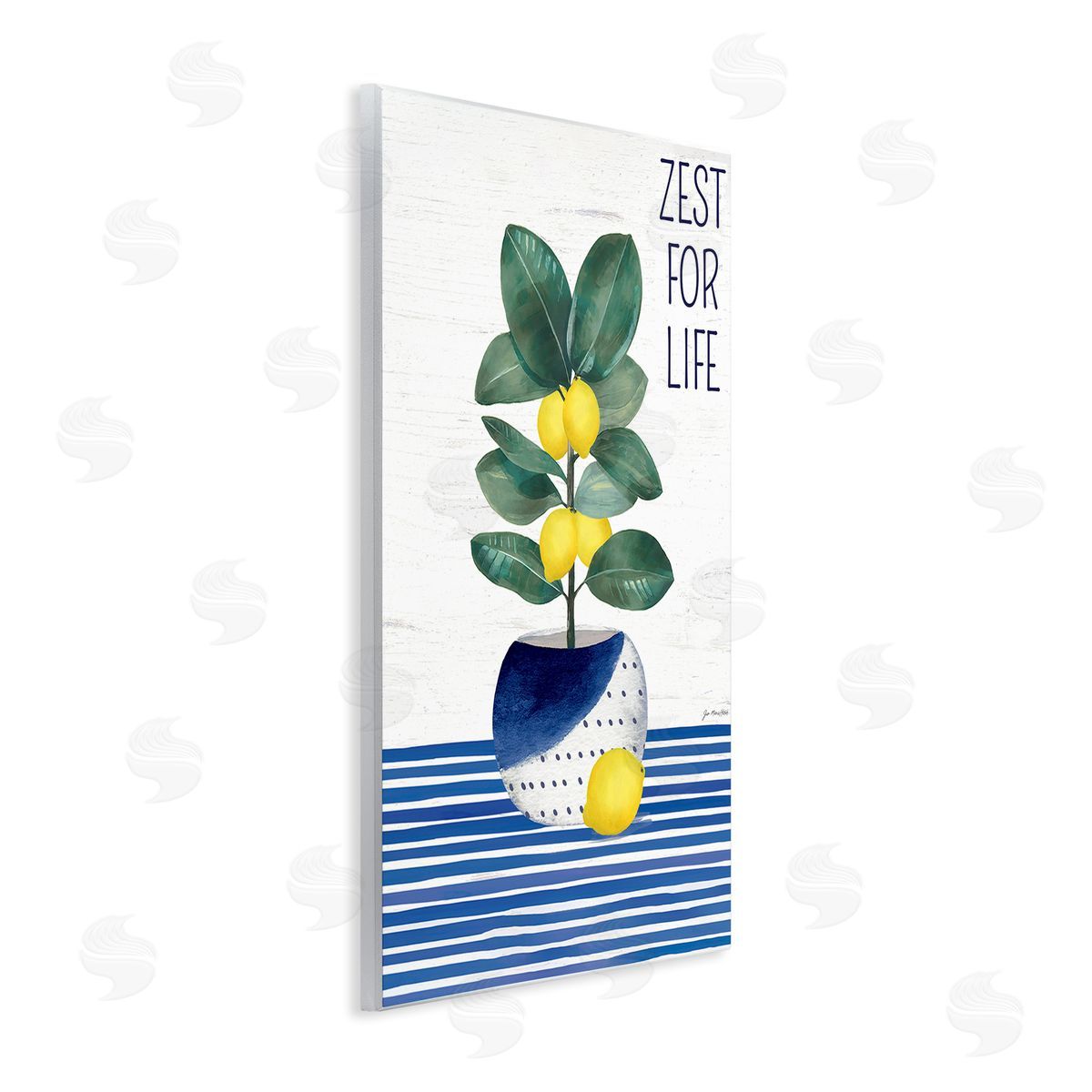 Jennifer Pugh Zest For Life Lemon Plant Blue Stripes