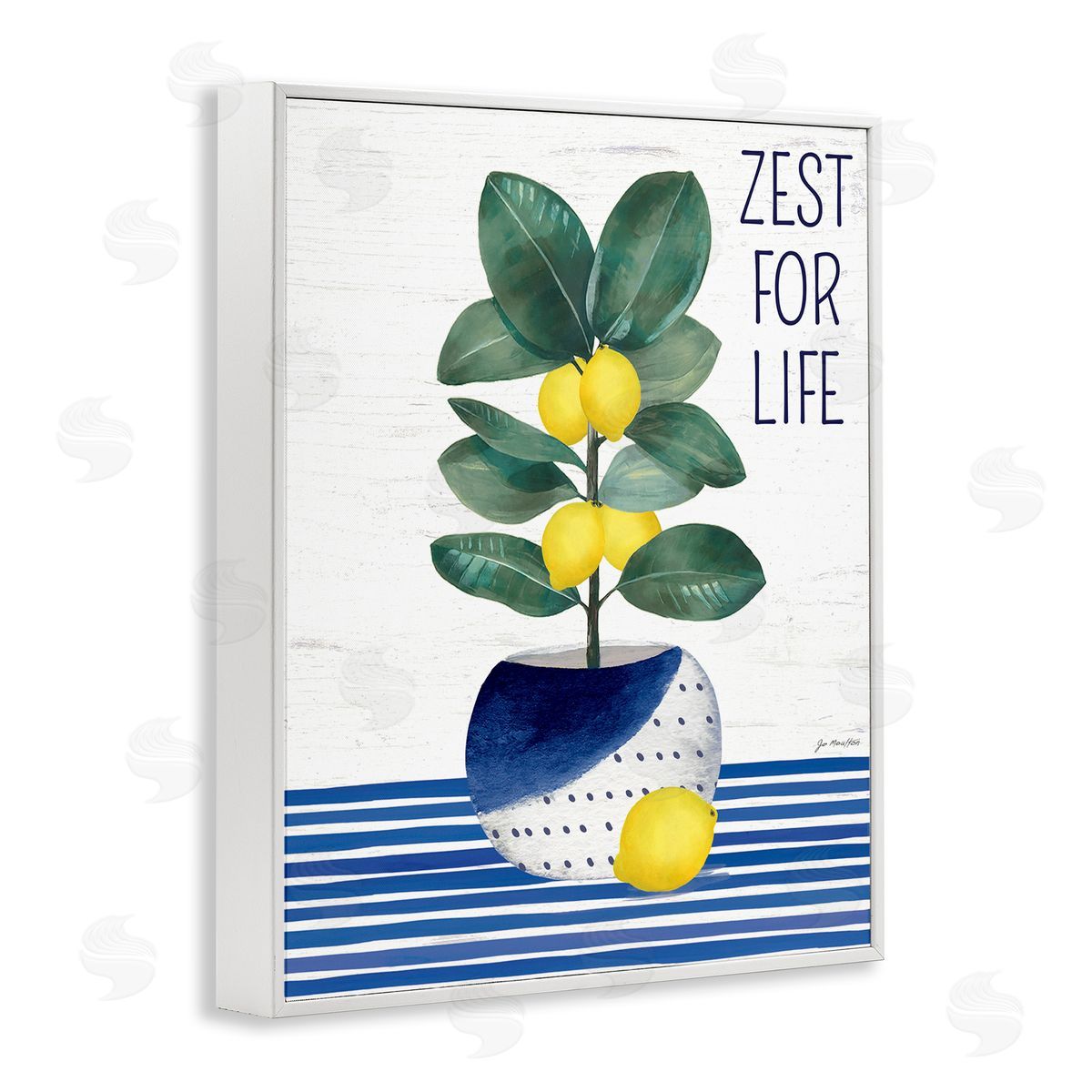 Jennifer Pugh Zest For Life Lemon Plant Blue Stripes