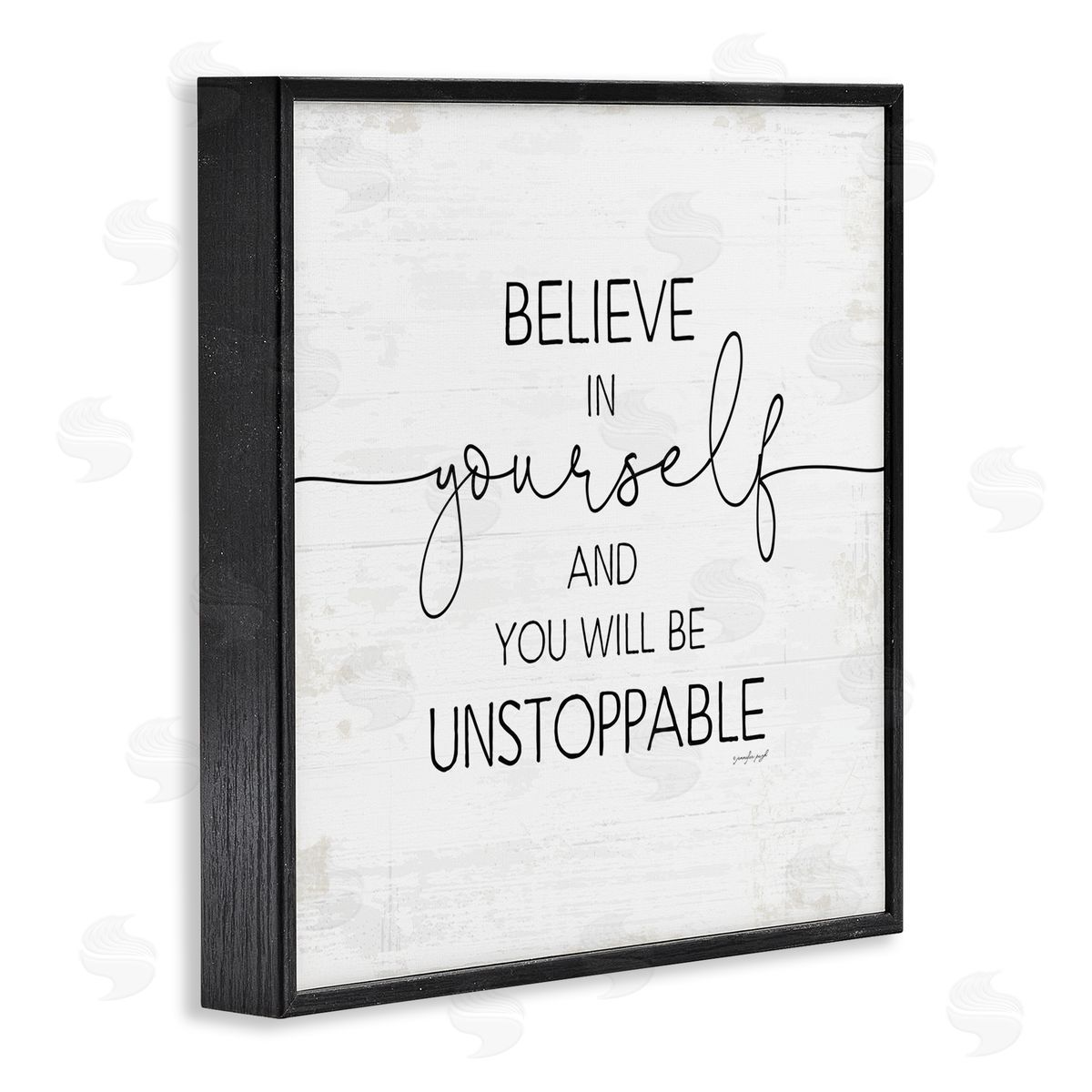 Believe In Yourself Inspirational Black Frame Print Wall Art, Home Decor by Jennifer Pugh