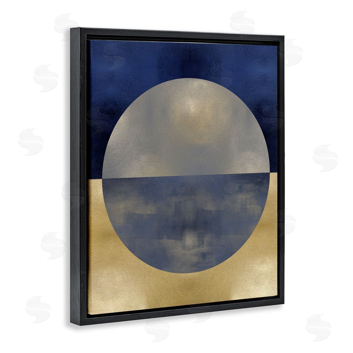 Justin Thompson Blue Gold Abstract Distressed Circle Shapes
