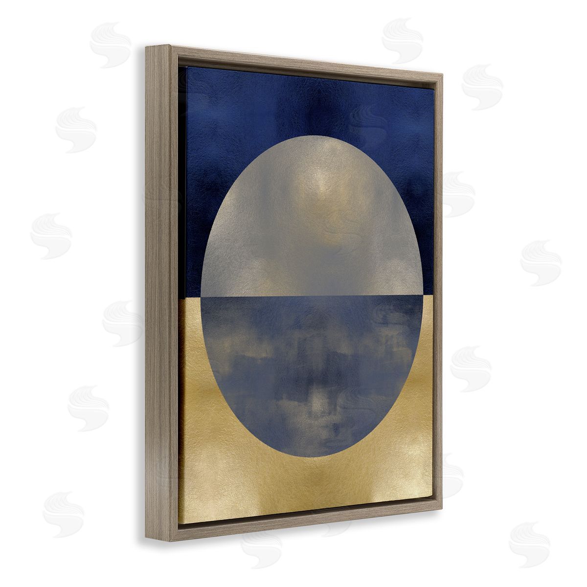 Justin Thompson Blue Gold Abstract Distressed Circle Shapes