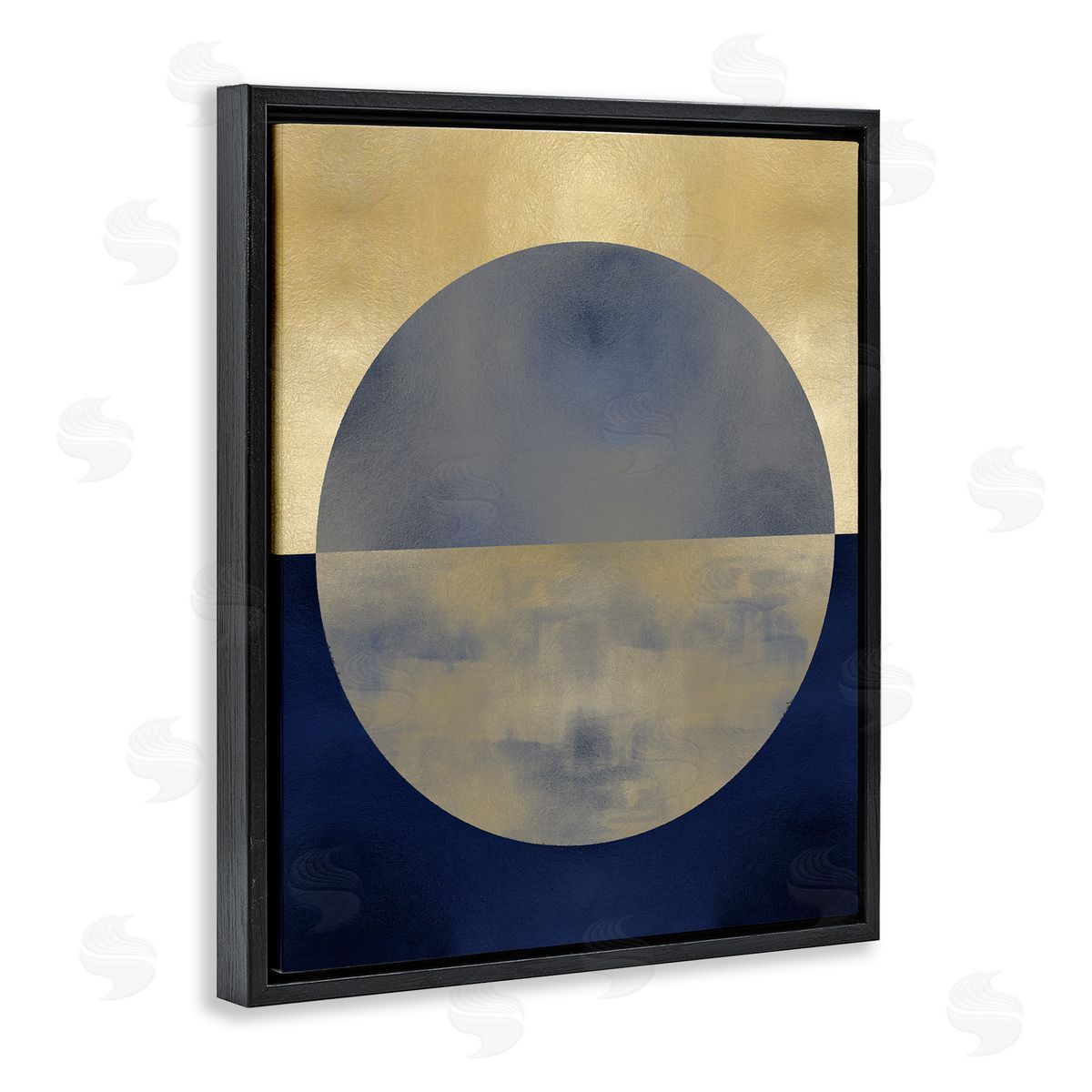 Justin Thompson Abstract Sunset Interpretation Blue Gold Distressed