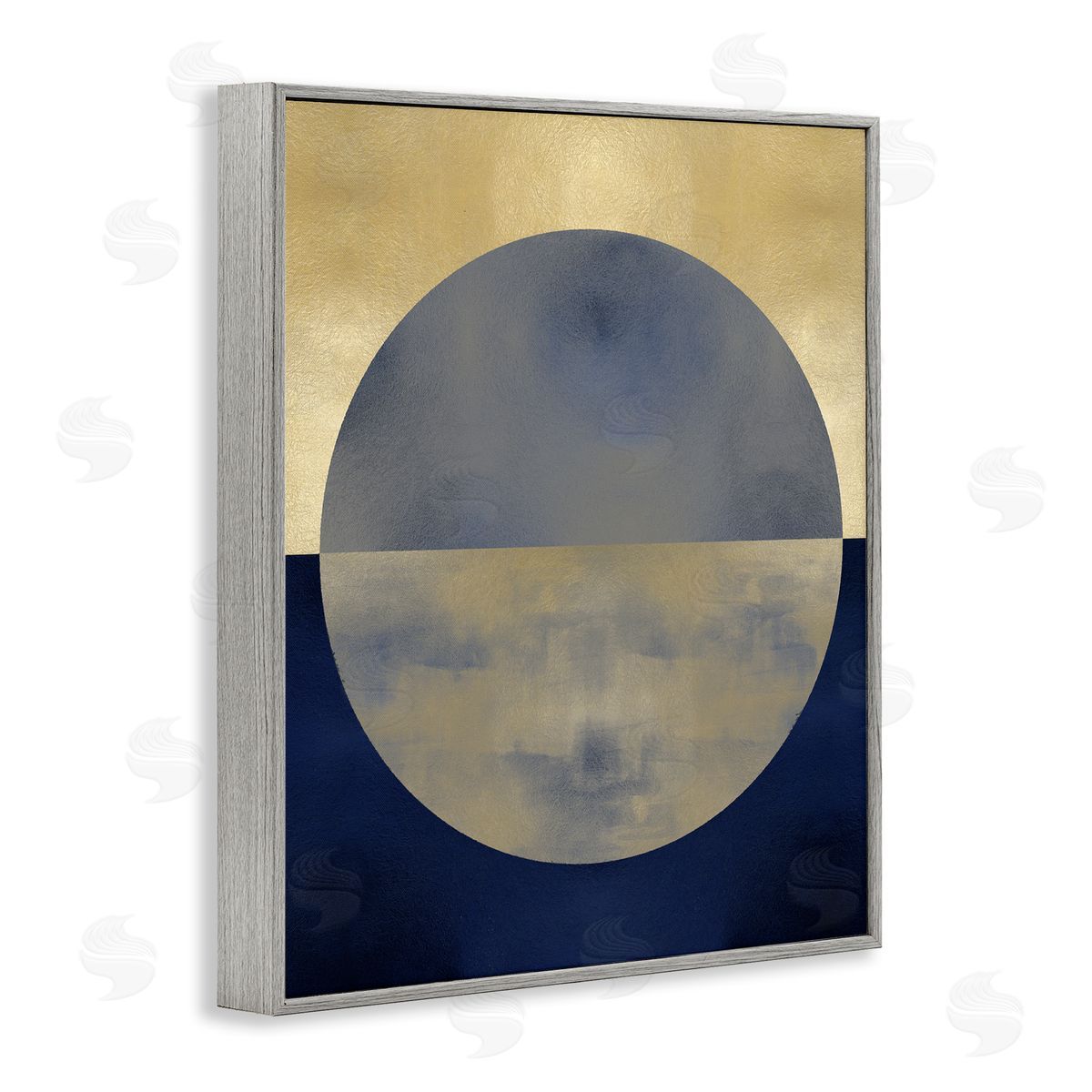 Justin Thompson Abstract Sunset Interpretation Blue Gold Distressed