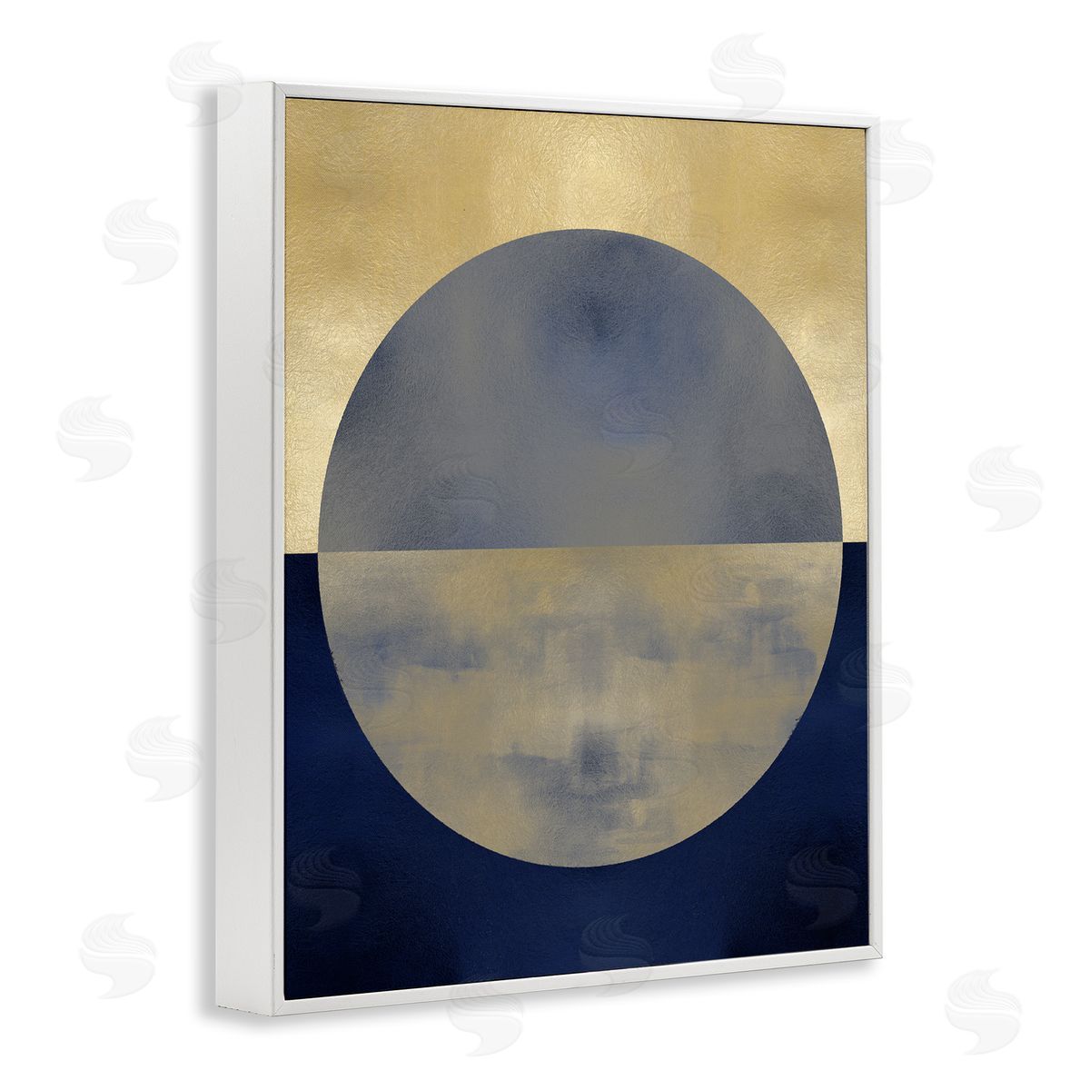 Justin Thompson Abstract Sunset Interpretation Blue Gold Distressed