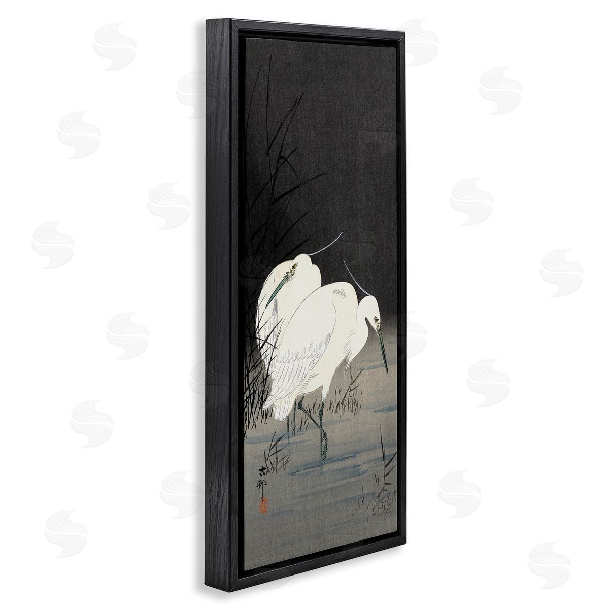 Ohara Koson Traditional Crane by Lake Japanese Inspired Bird