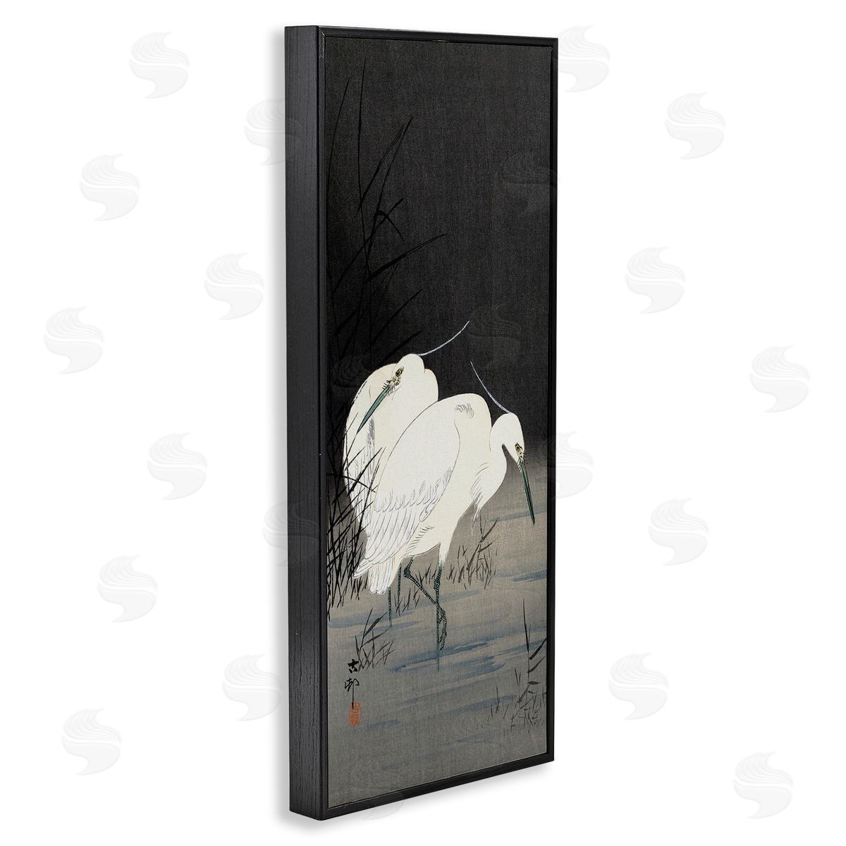 Ohara Koson Traditional Crane by Lake Japanese Inspired Bird