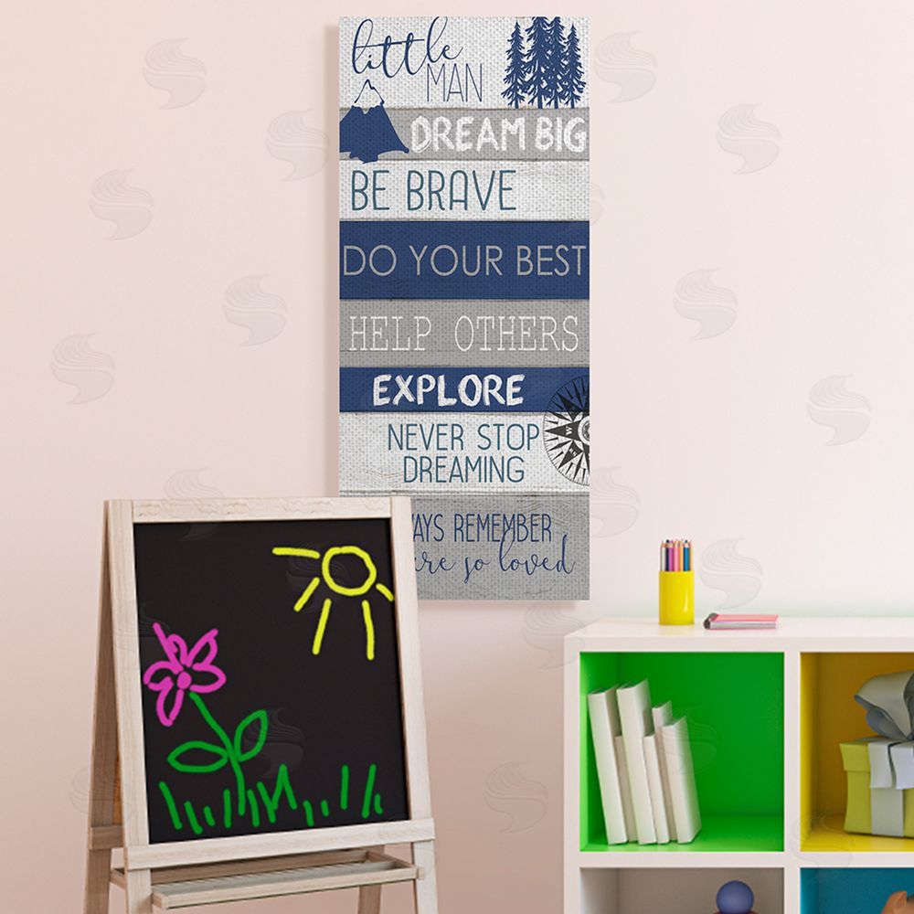 Kim Allen Little Man Dream Big Phrase Compass Mountains Trees