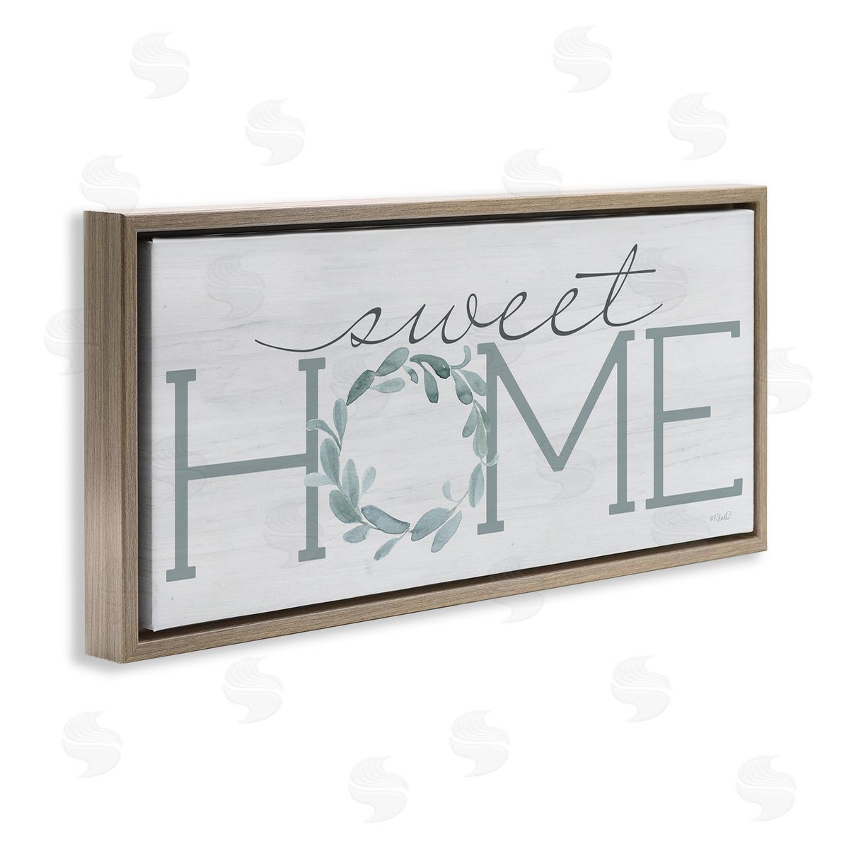 Kate Sherrill Sweet Home Greeting Grey Floral Wreath