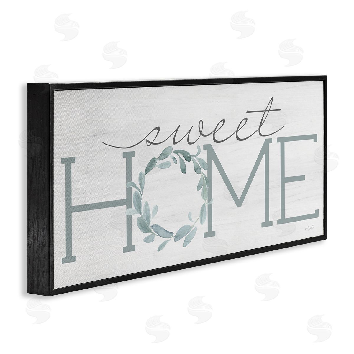 Kate Sherrill Sweet Home Greeting Grey Floral Wreath
