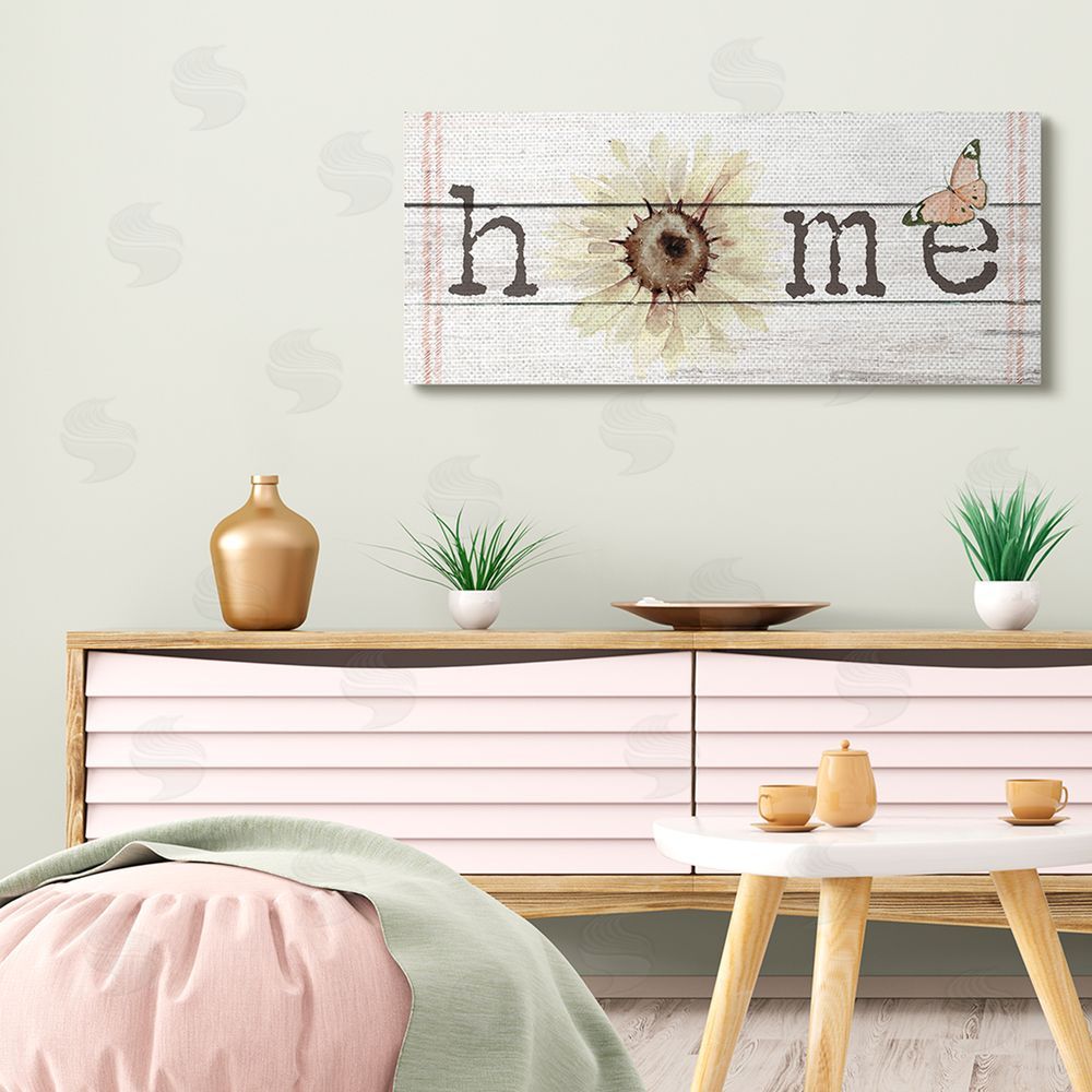 Jennifer Paxton Parker Home Sentiment Plank Pattern Sunflower Butterfly
