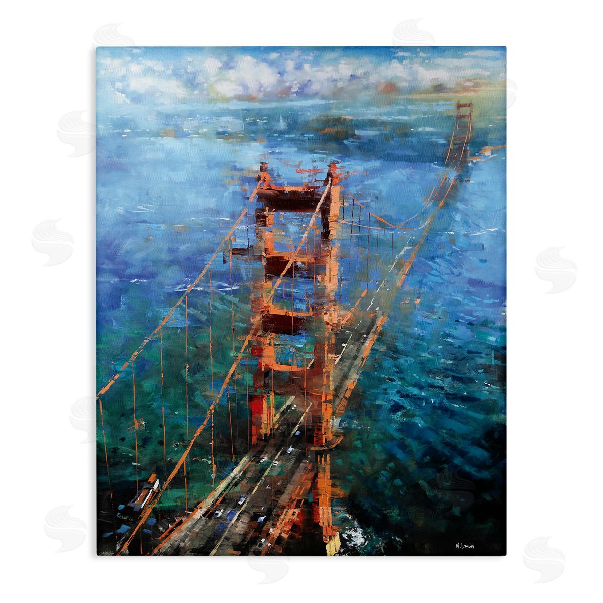 Mark Lague Golden Gate Bridge Contemporary Abstract Aerial View