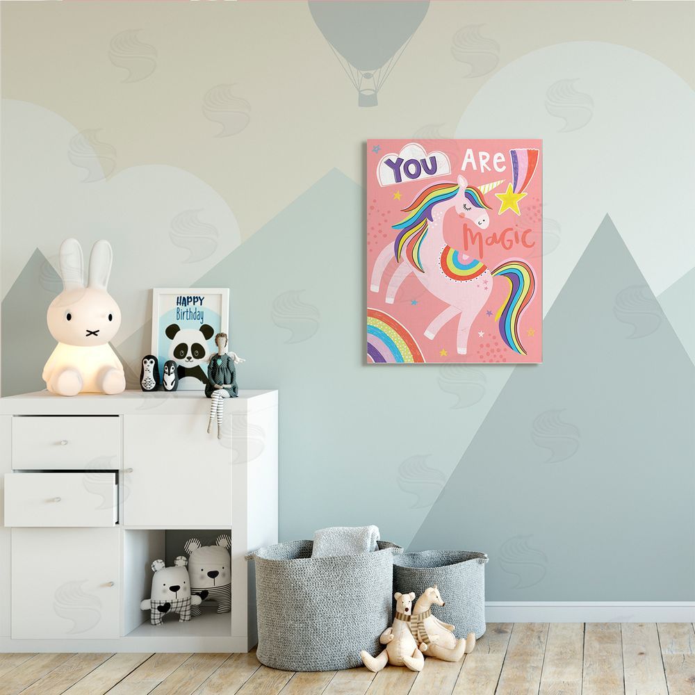 Lisa Barlow You Are Magic Phrase Pink Unicorn Rainbow
