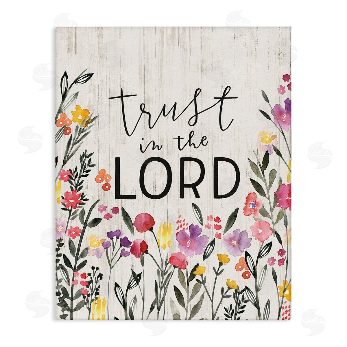 Loni Harris Trust in the Lord Proverb Spring Watercolor Flowers