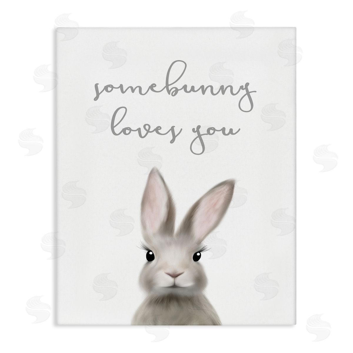 Leah Straatsma Somebunny Loves You Quote Grey Rabbit Animal Pun