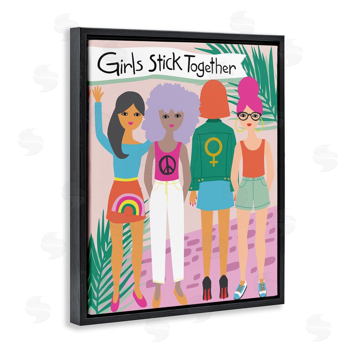 Lisa Perry Whitebutton Girls Stick Together Sentiment Fashion fr_sideiends Pink 