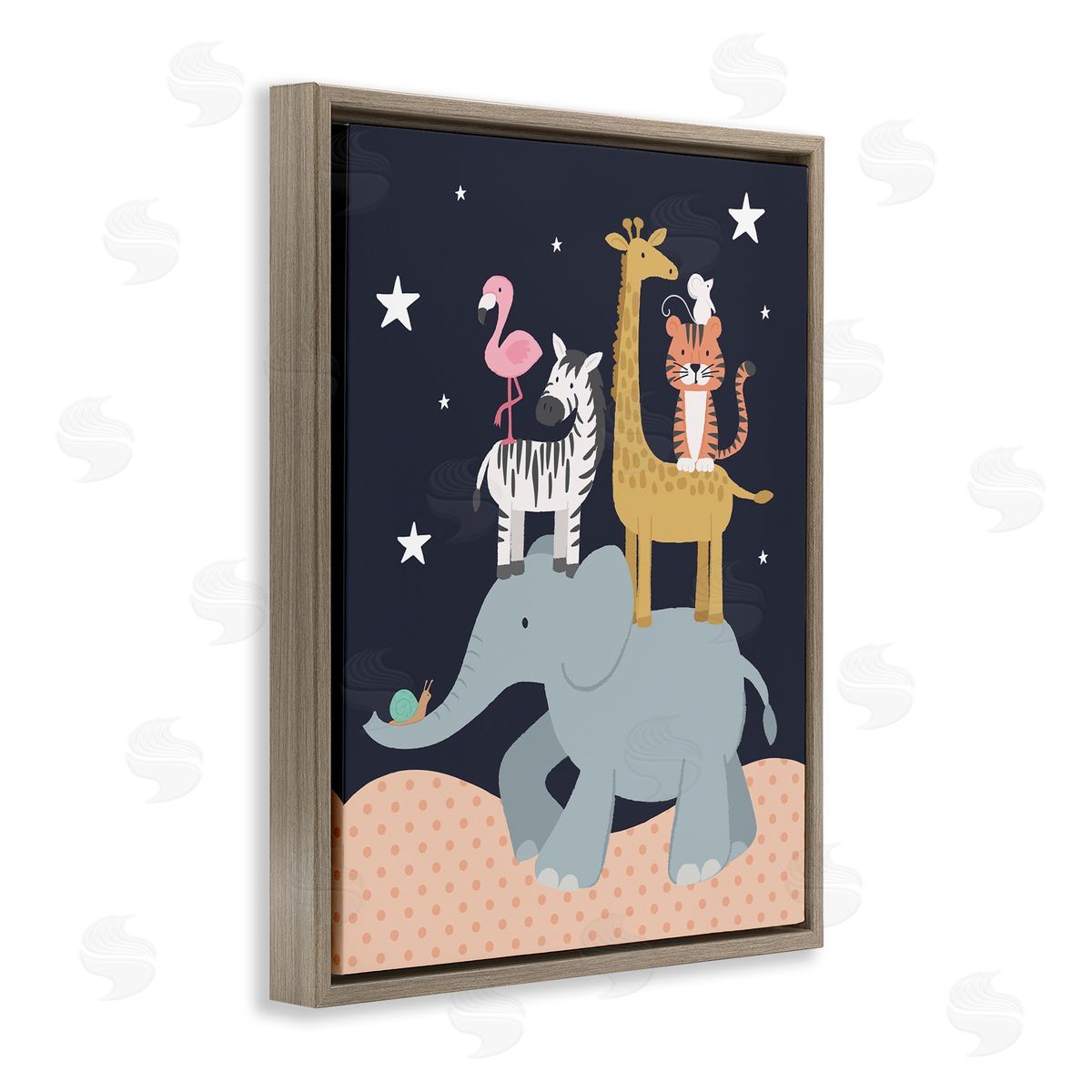 Lisa Perry Whitebutton Starry Night Sky Safari Animals Elephant Giraffe_side Zebra