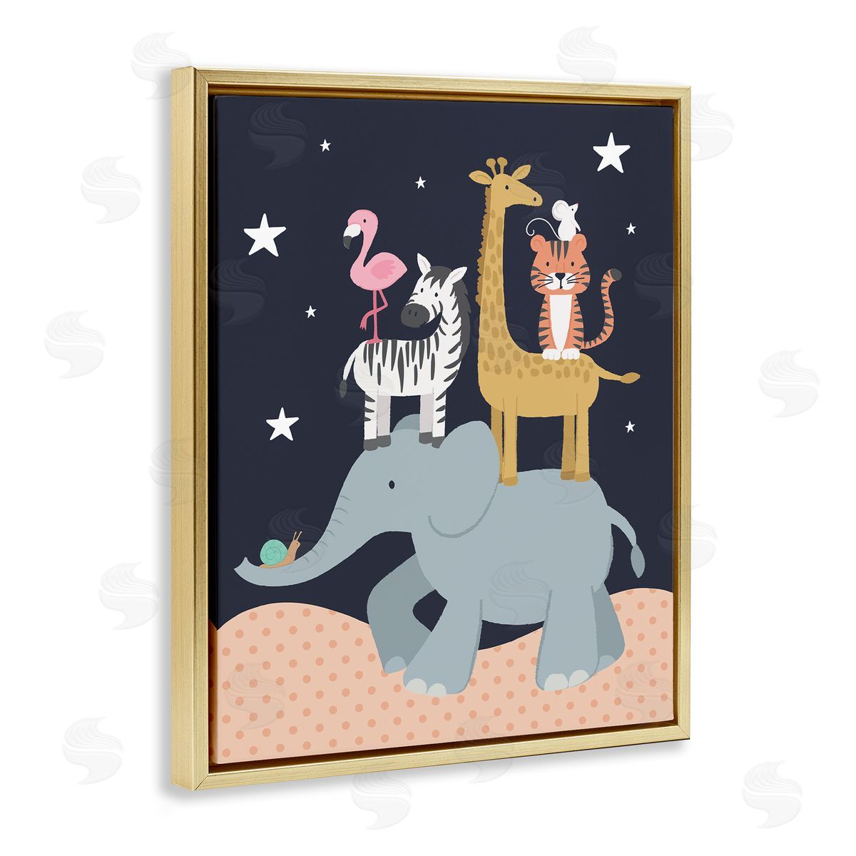 Lisa Perry Whitebutton Starry Night Sky Safari Animals Elephant Giraffe_side Zebra