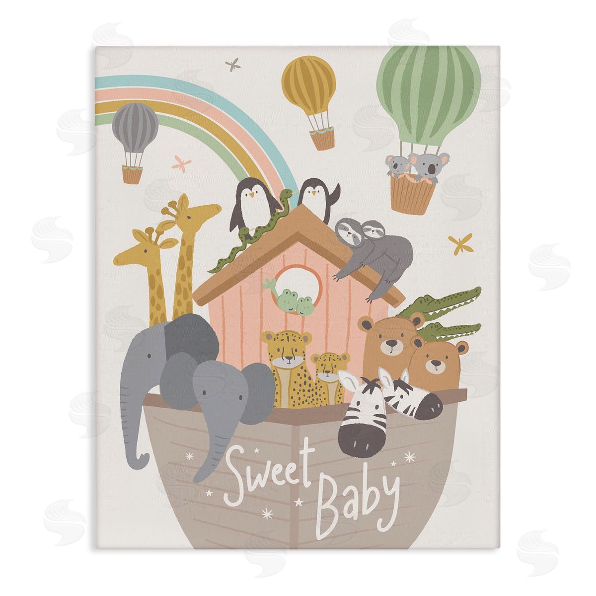 Lisa Perry Whitebutton Sweet Baby Phrase Animal Ark Hot Air Balloons