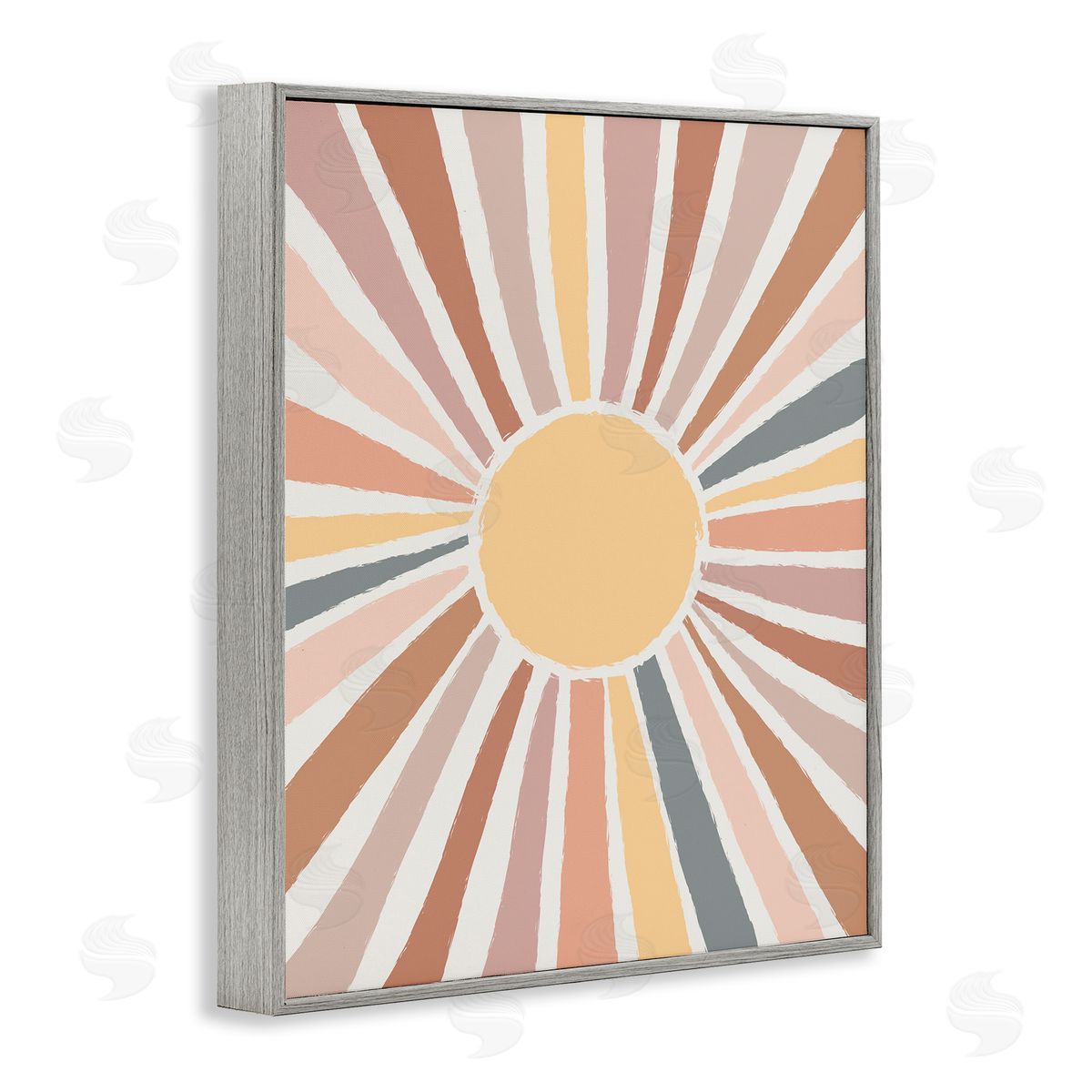 Southwestern Desert Sun Rays Grey Frame Print Wall Art, Home Decor by Lisa Whitebutton