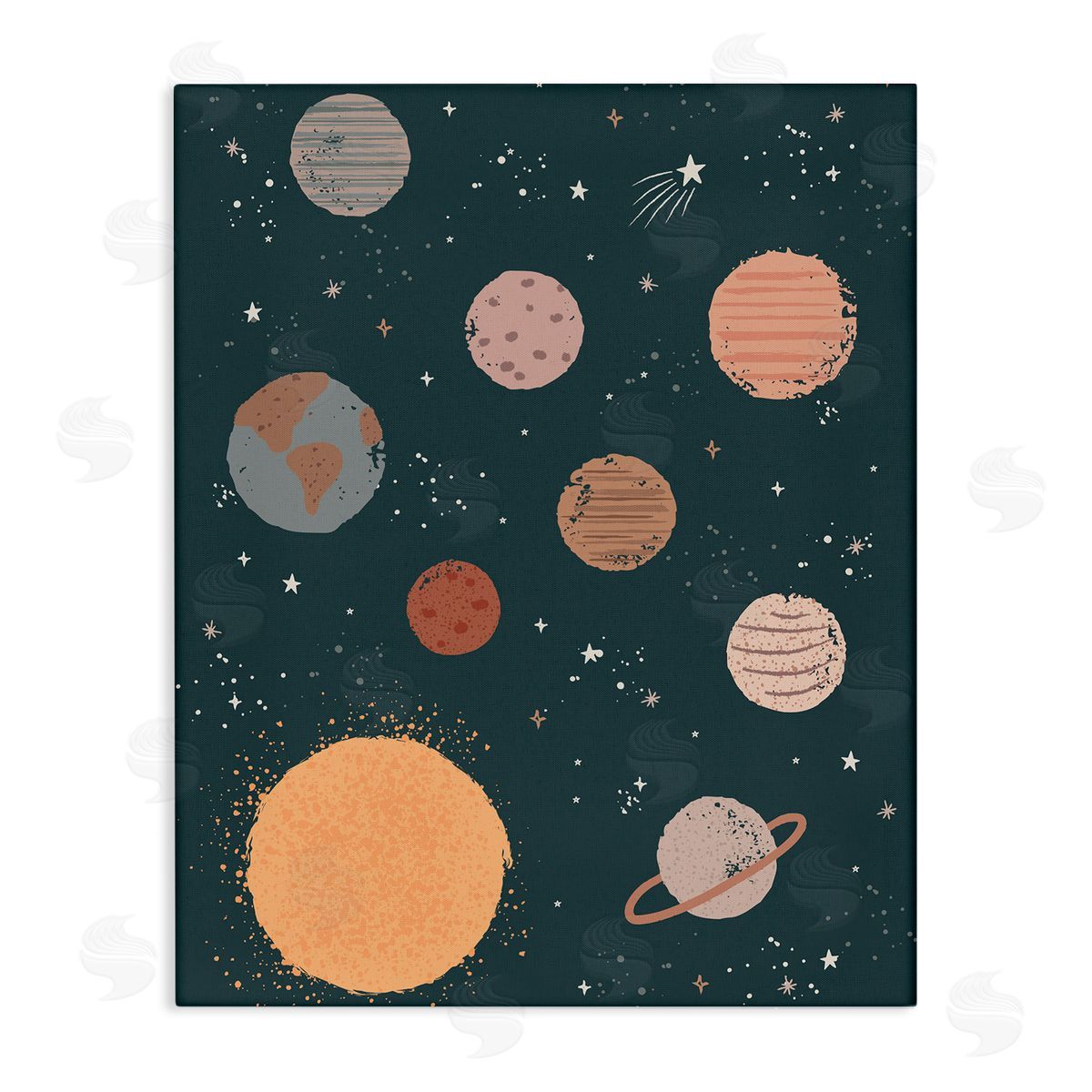 Lisa Perry Whitebutton Solar System Sun Planets Earth Shooting Stars
