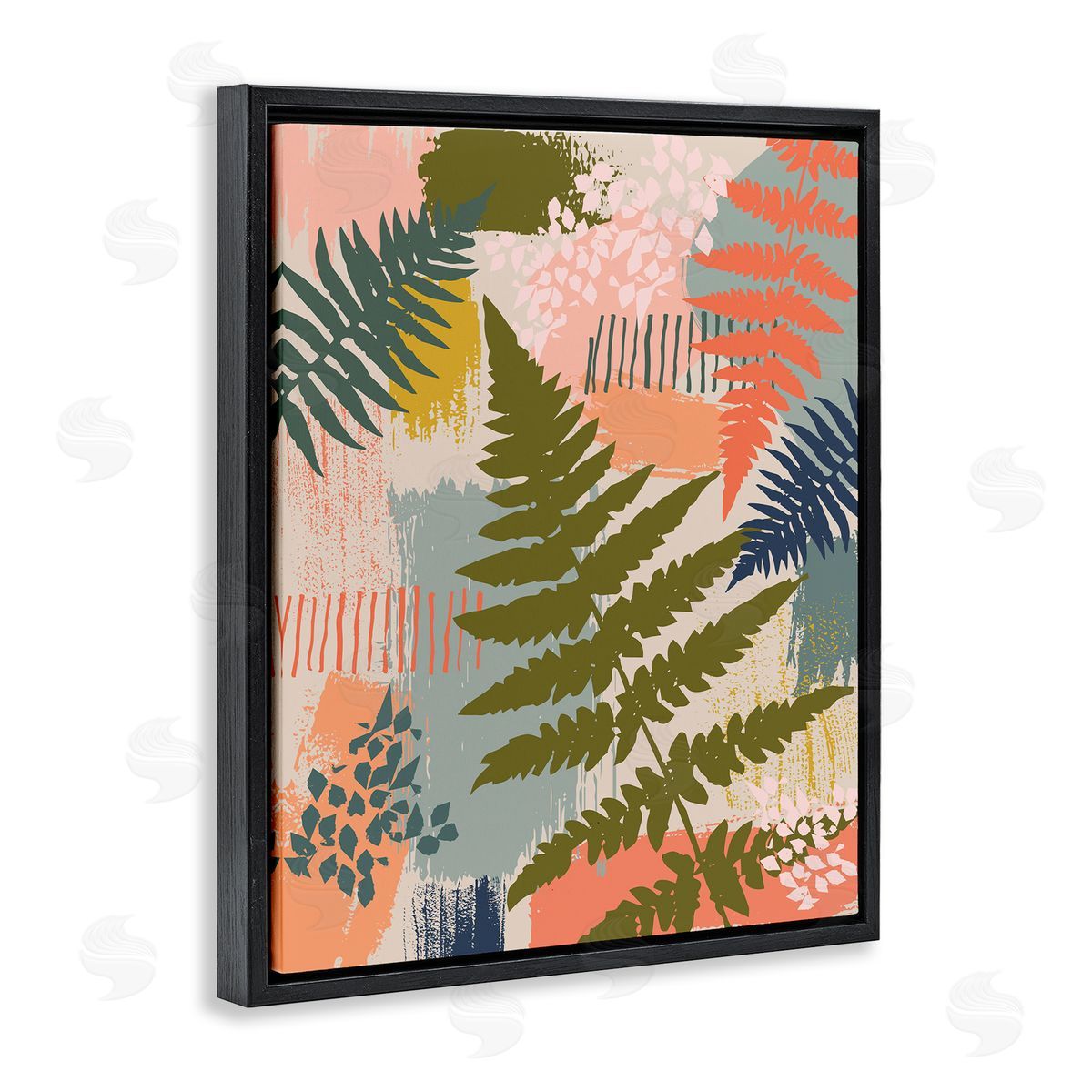 Lisa Perry Whitebutton Organic Forest Ferns Paintbrush Stroke Pattern