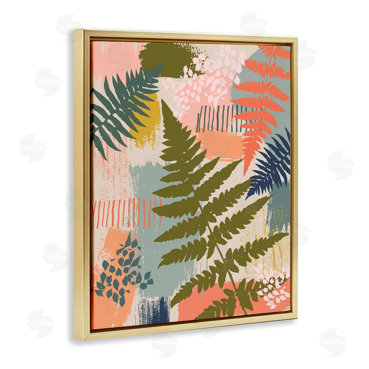 Lisa Perry Whitebutton Organic Forest Ferns Paintbrush Stroke Pattern
