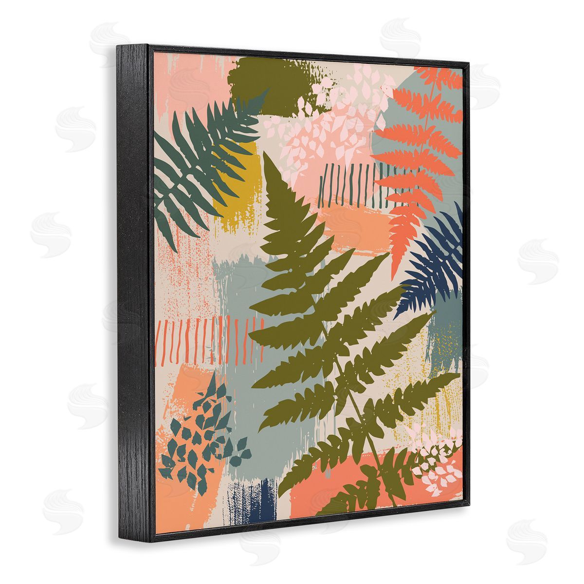 Lisa Perry Whitebutton Organic Forest Ferns Paintbrush Stroke Pattern