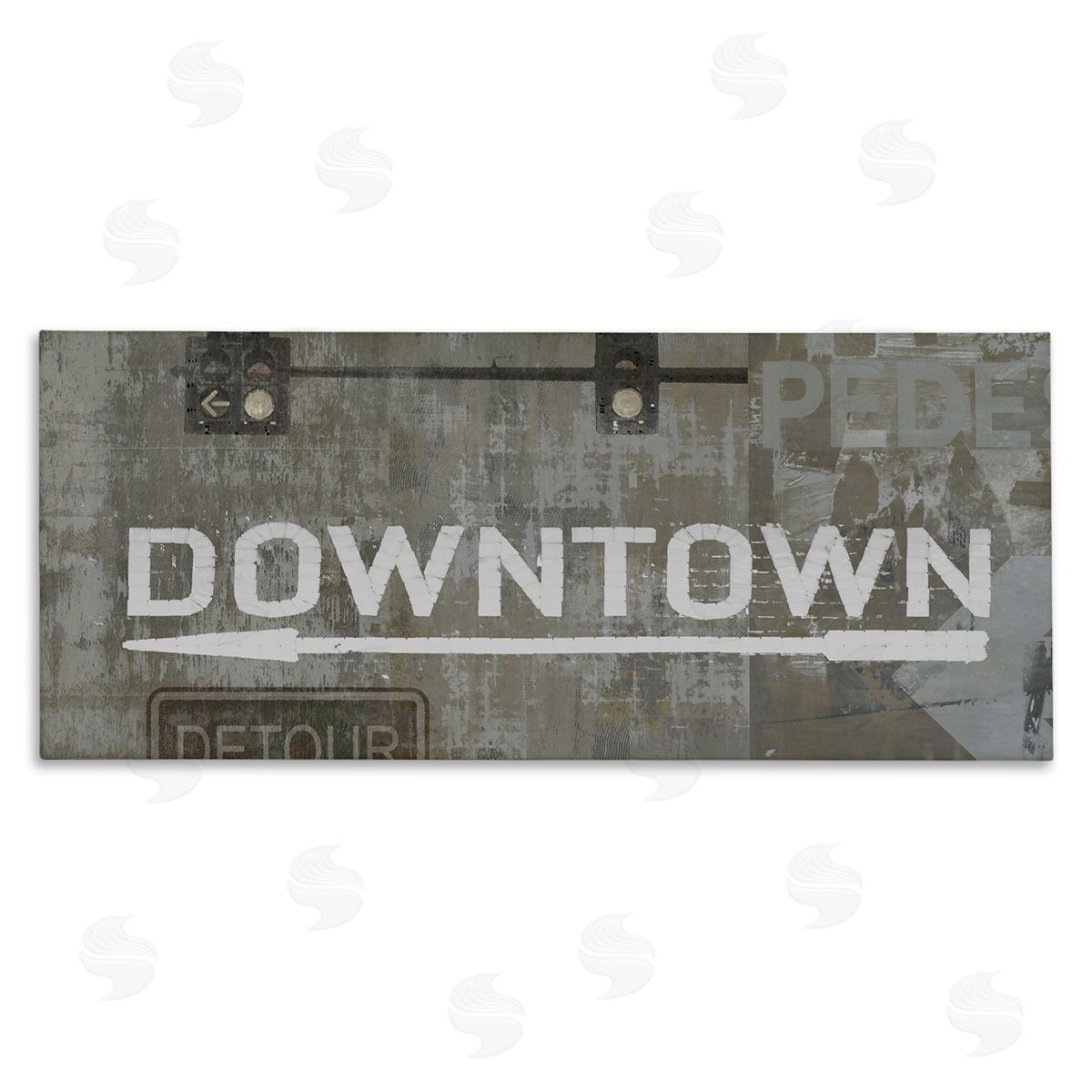 Luke Wilson Downtown Detour Traffic Light City Signs Neutral Grey