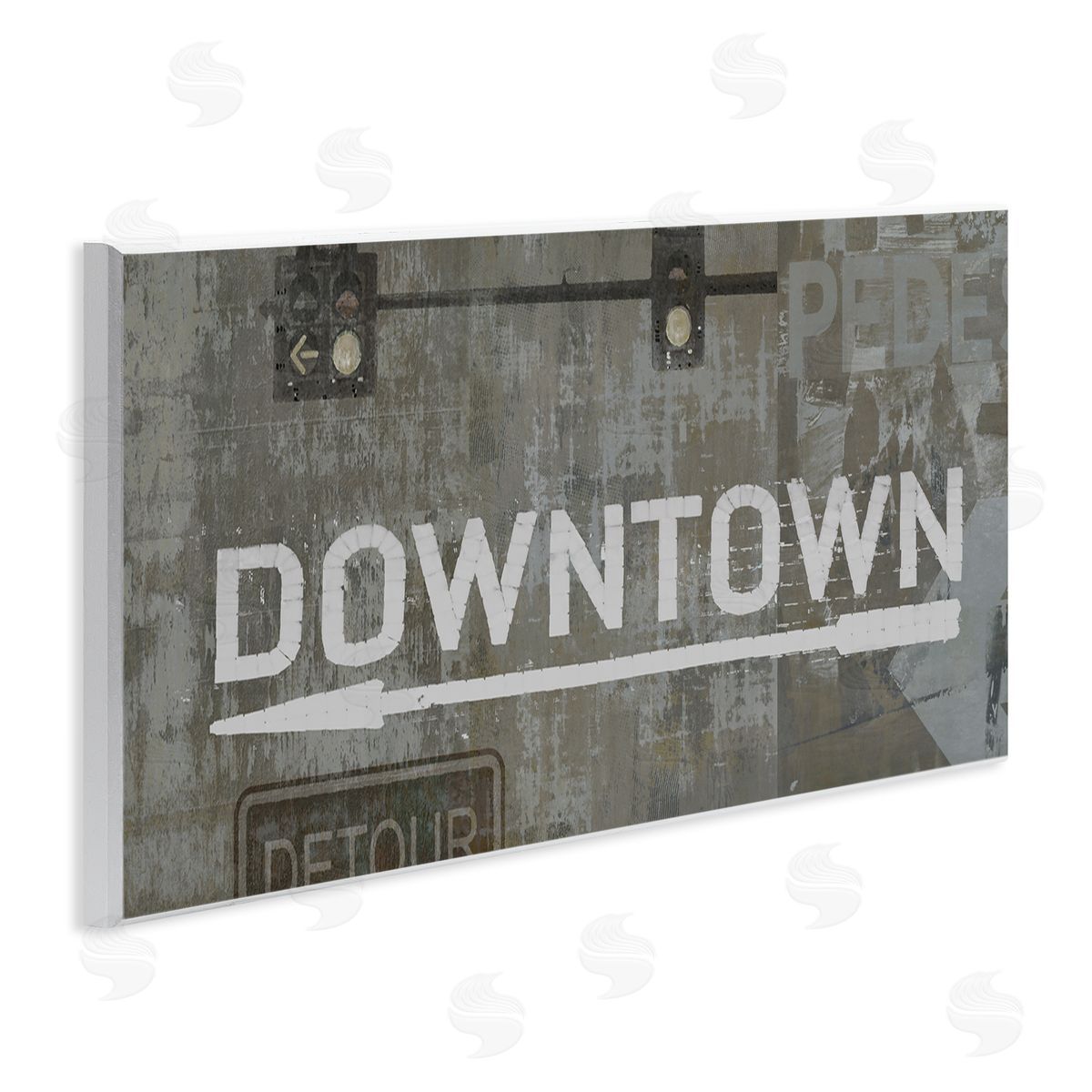 Luke Wilson Downtown Detour Traffic Light City Signs Neutral Grey