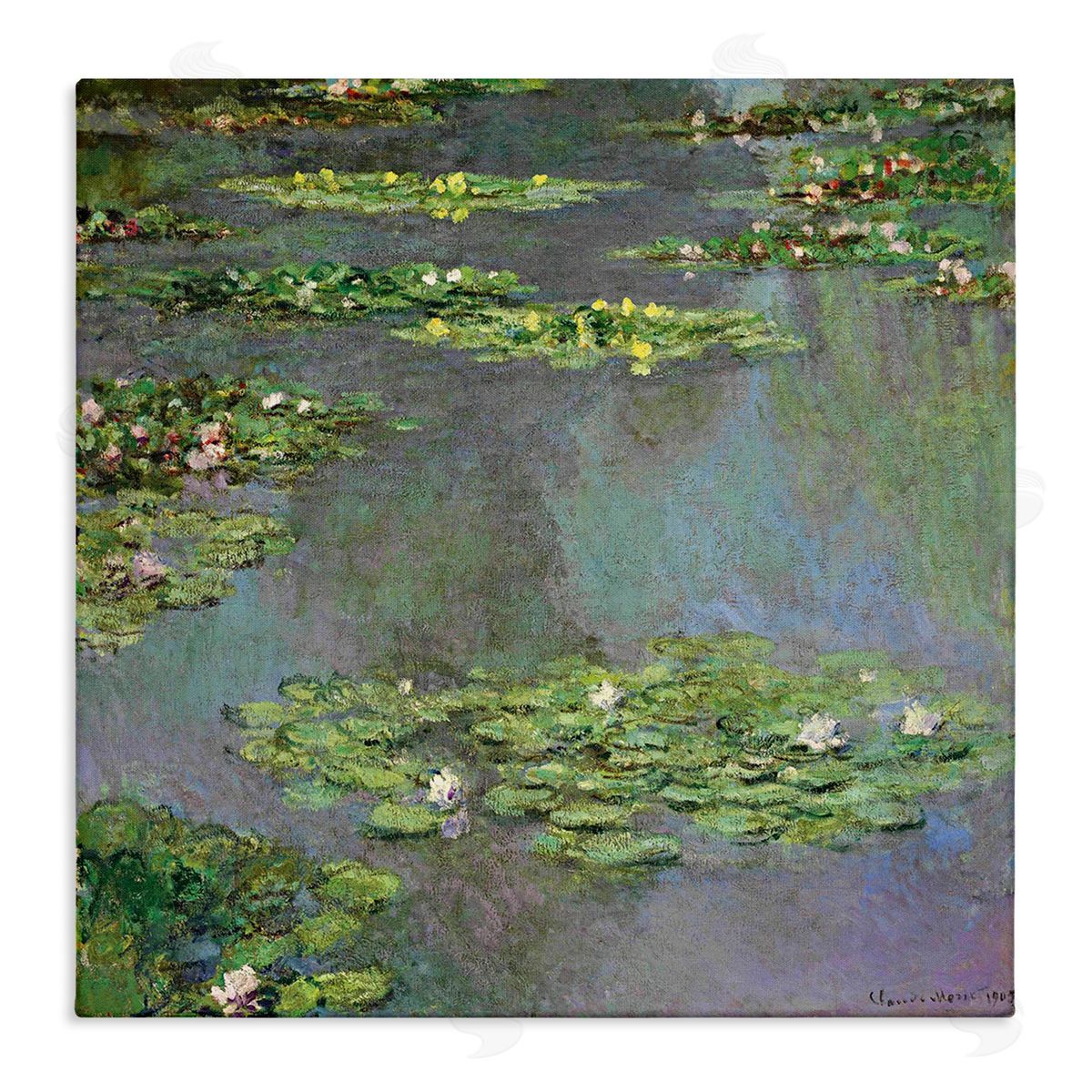Claude Monet Close up Water Lily Pond Traditional Painting Stretched Canvas Wall Art Print