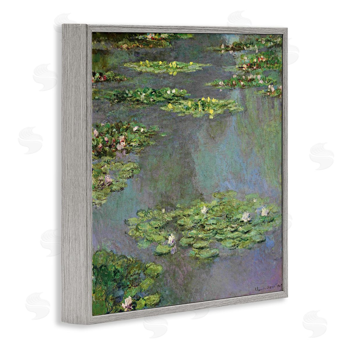 Claude Monet Close up Water Lily Pond Traditional Painting Gray Framed Glicee Wall Art Print