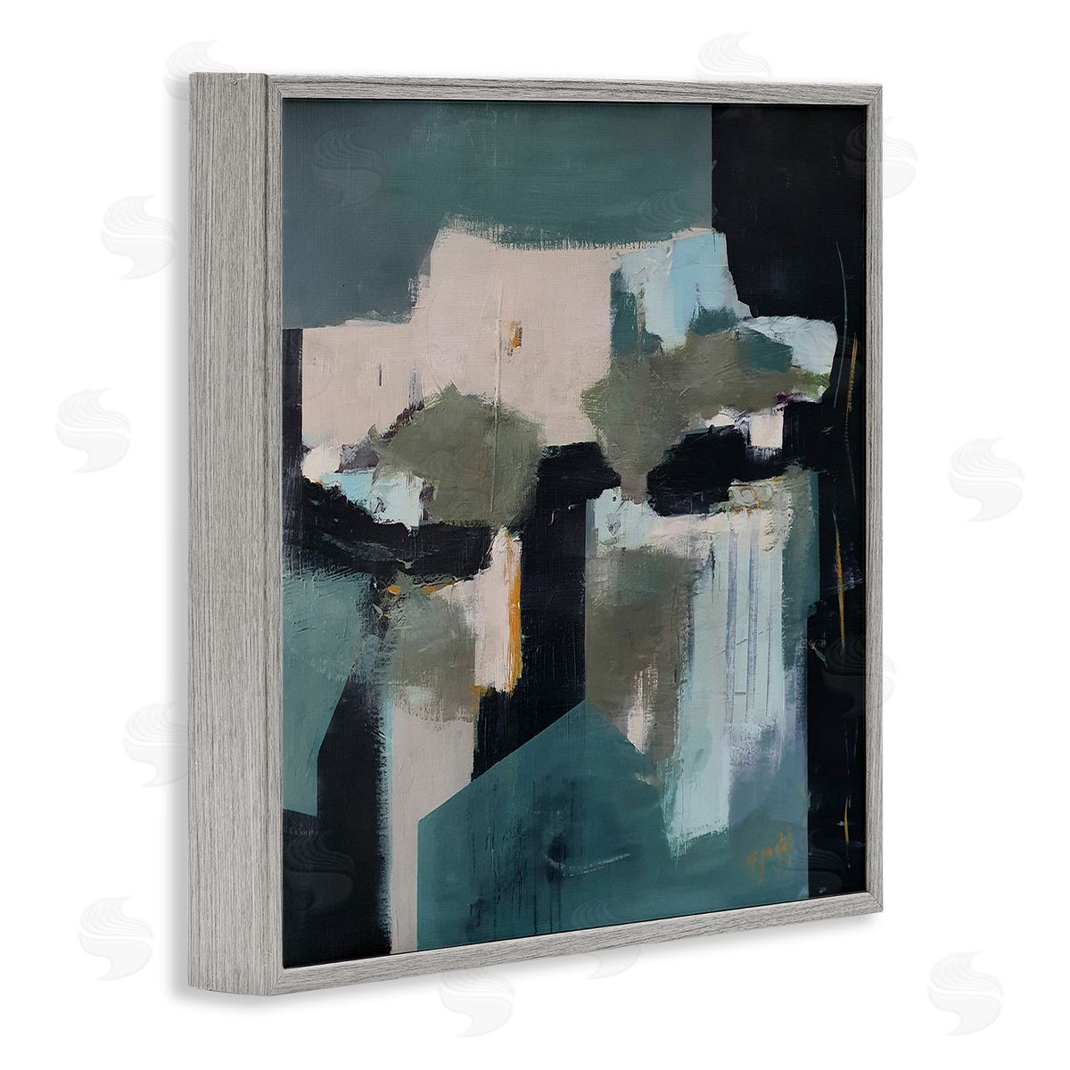 Fanou Montel Always A Light Montel Abstract Shapes Blue Gray Framed Glicee Wall Art Print