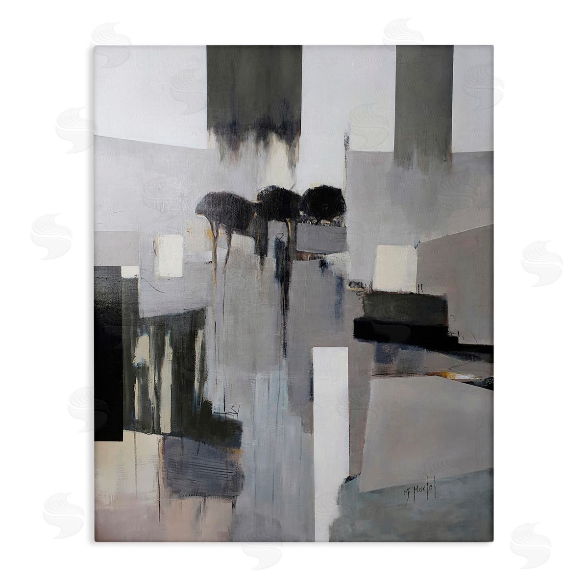 Fanou Montel Remain Standing Montel Abstract Shapes Grey Black