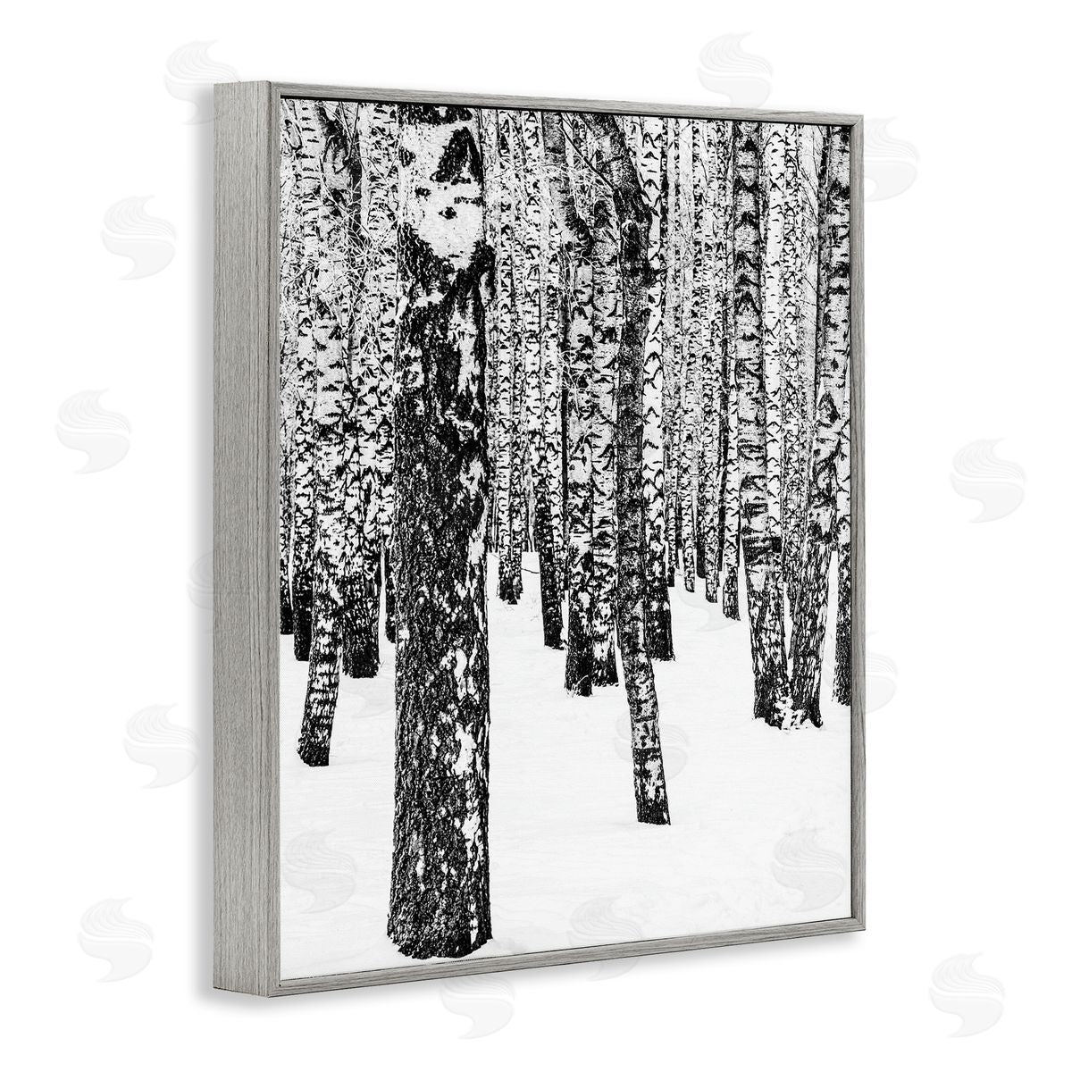 Design Fabrikken Minimal Snowy Woods Landscape Black and White
