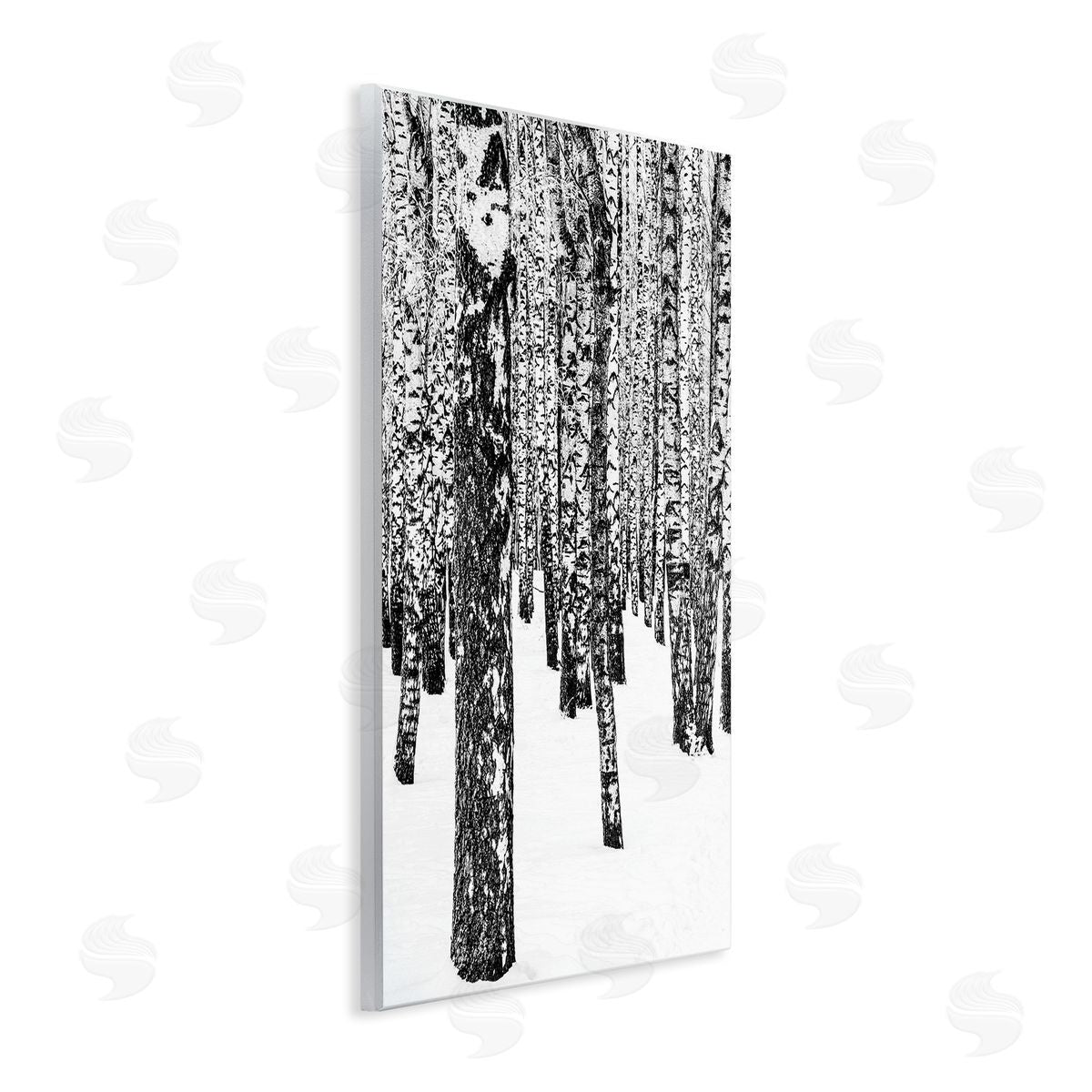Design Fabrikken Minimal Snowy Woods Landscape Black and White