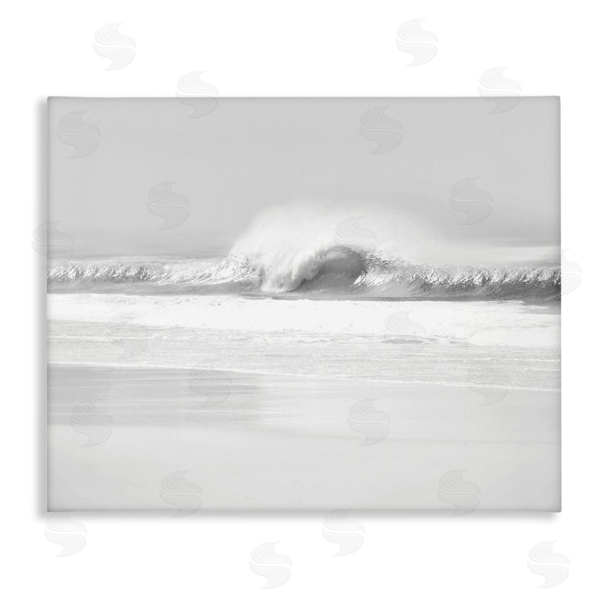 Maggie Olsen Waves Crashing onto Beach Black and White