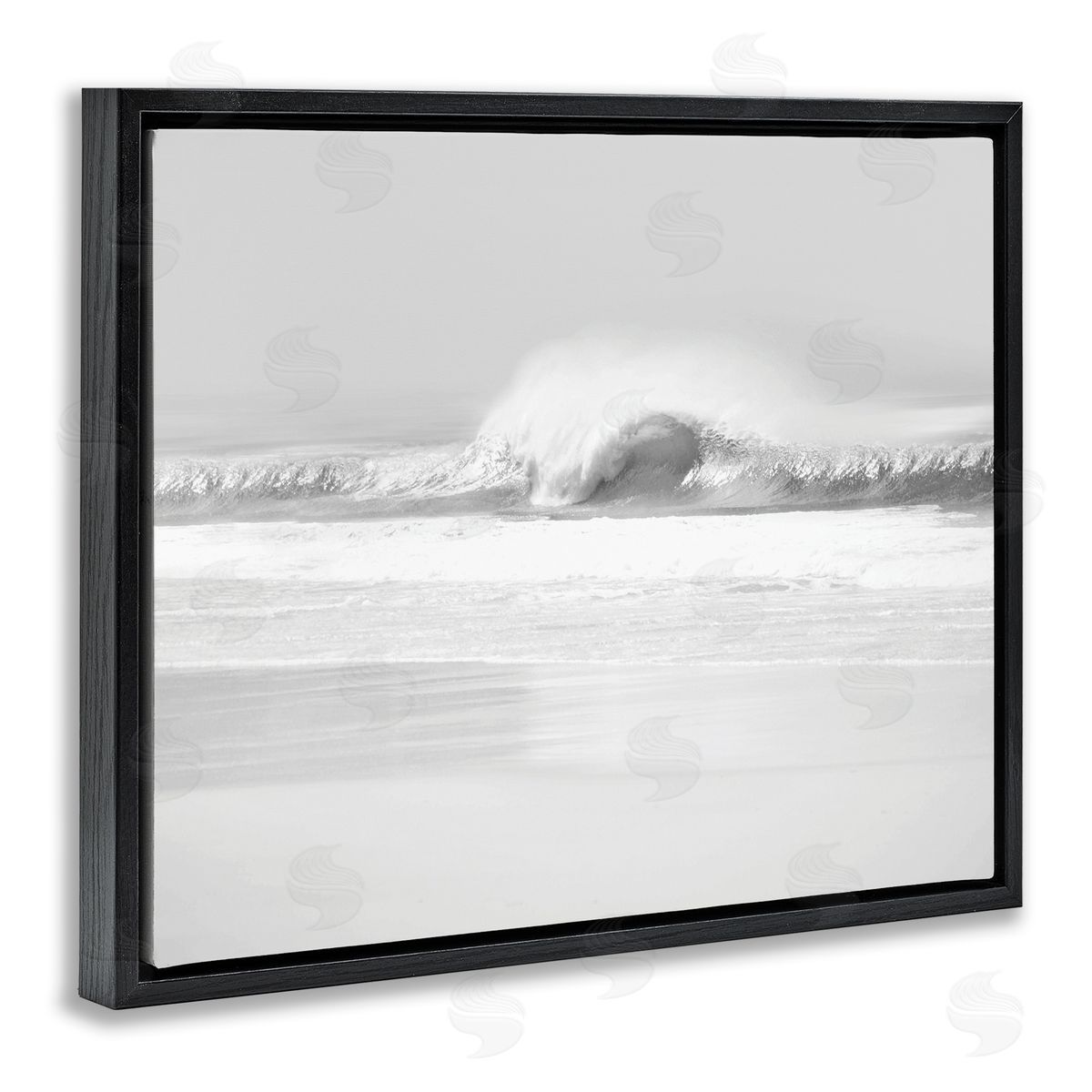 Maggie Olsen Waves Crashing onto Beach Black and White