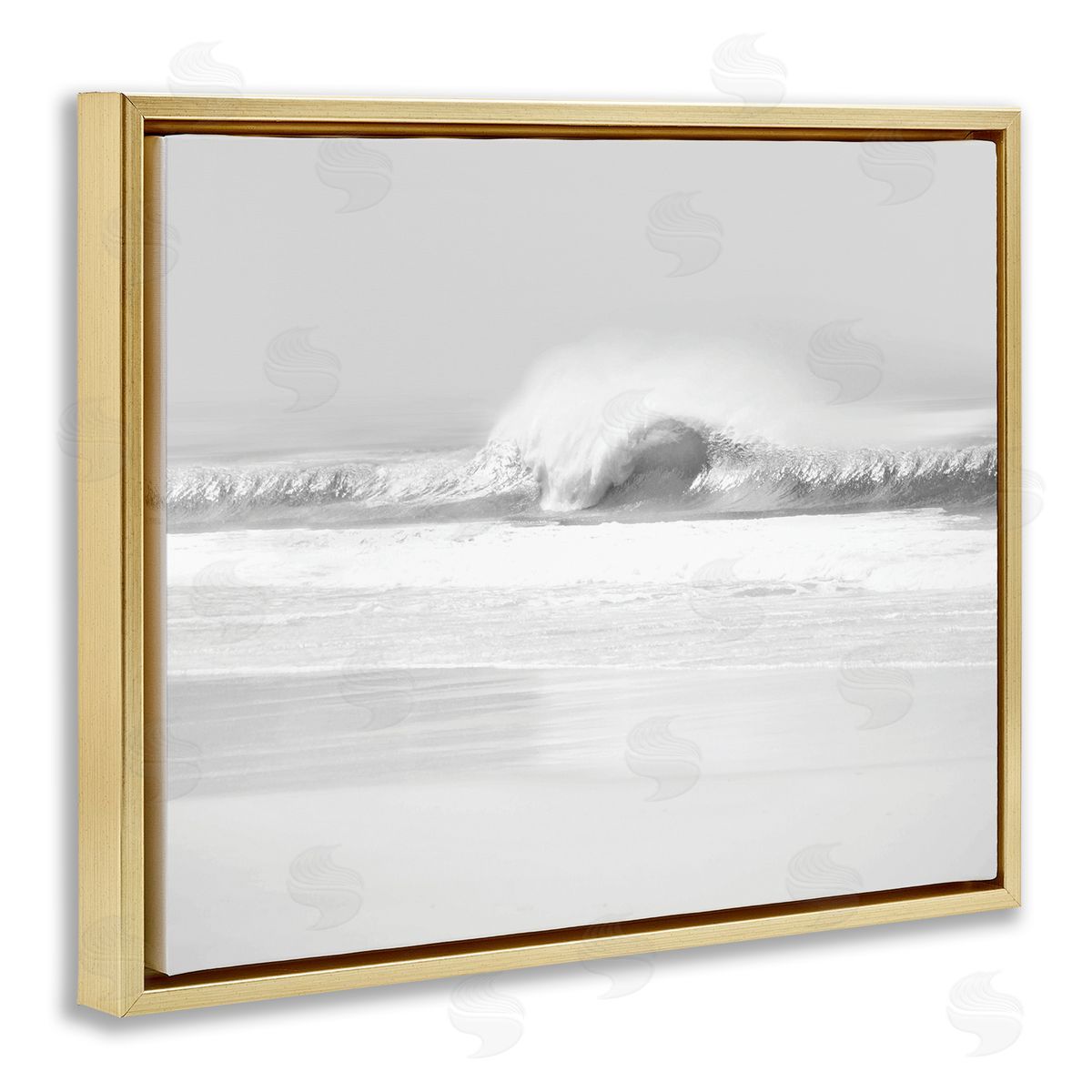 Maggie Olsen Waves Crashing onto Beach Black and White