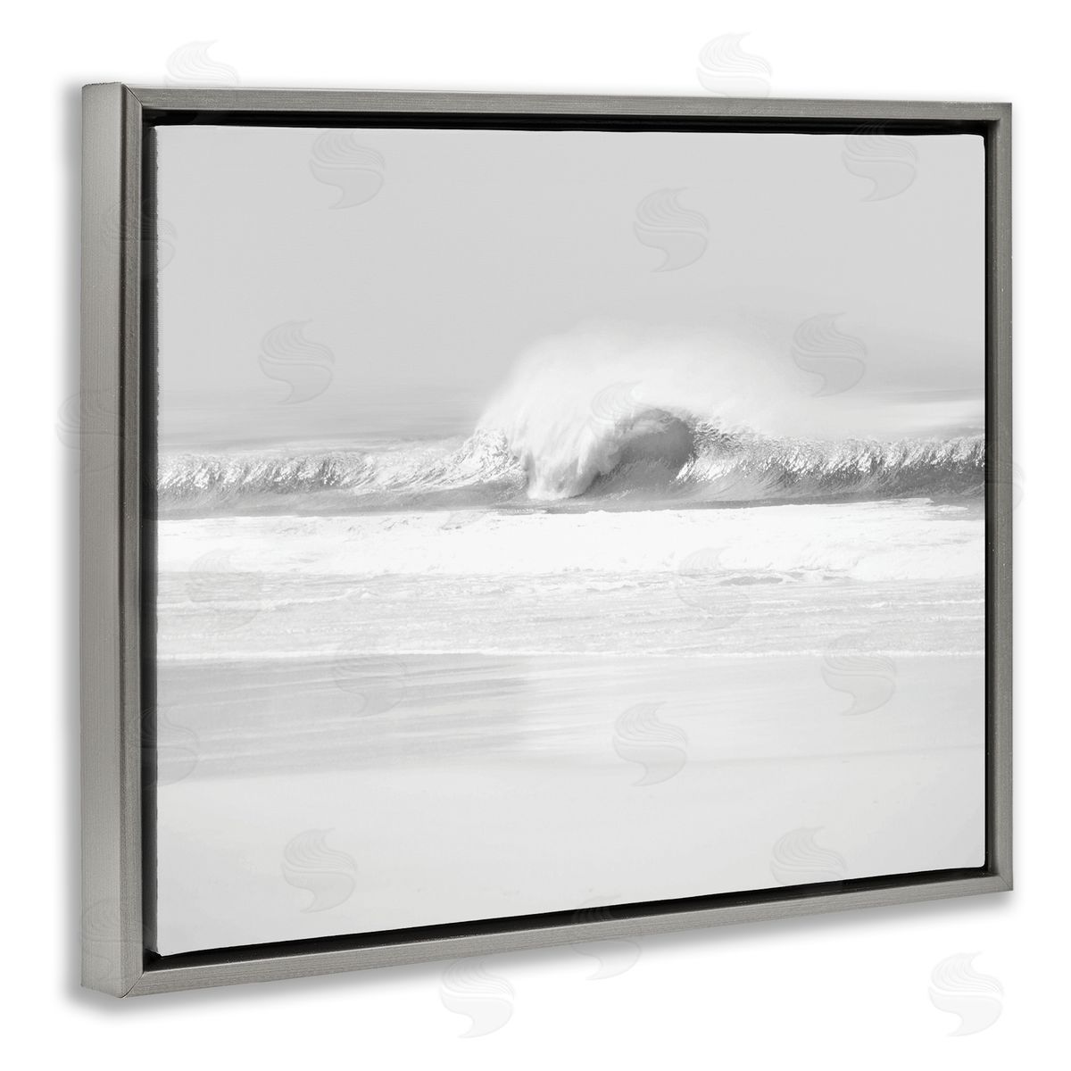 Maggie Olsen Waves Crashing onto Beach Black and White